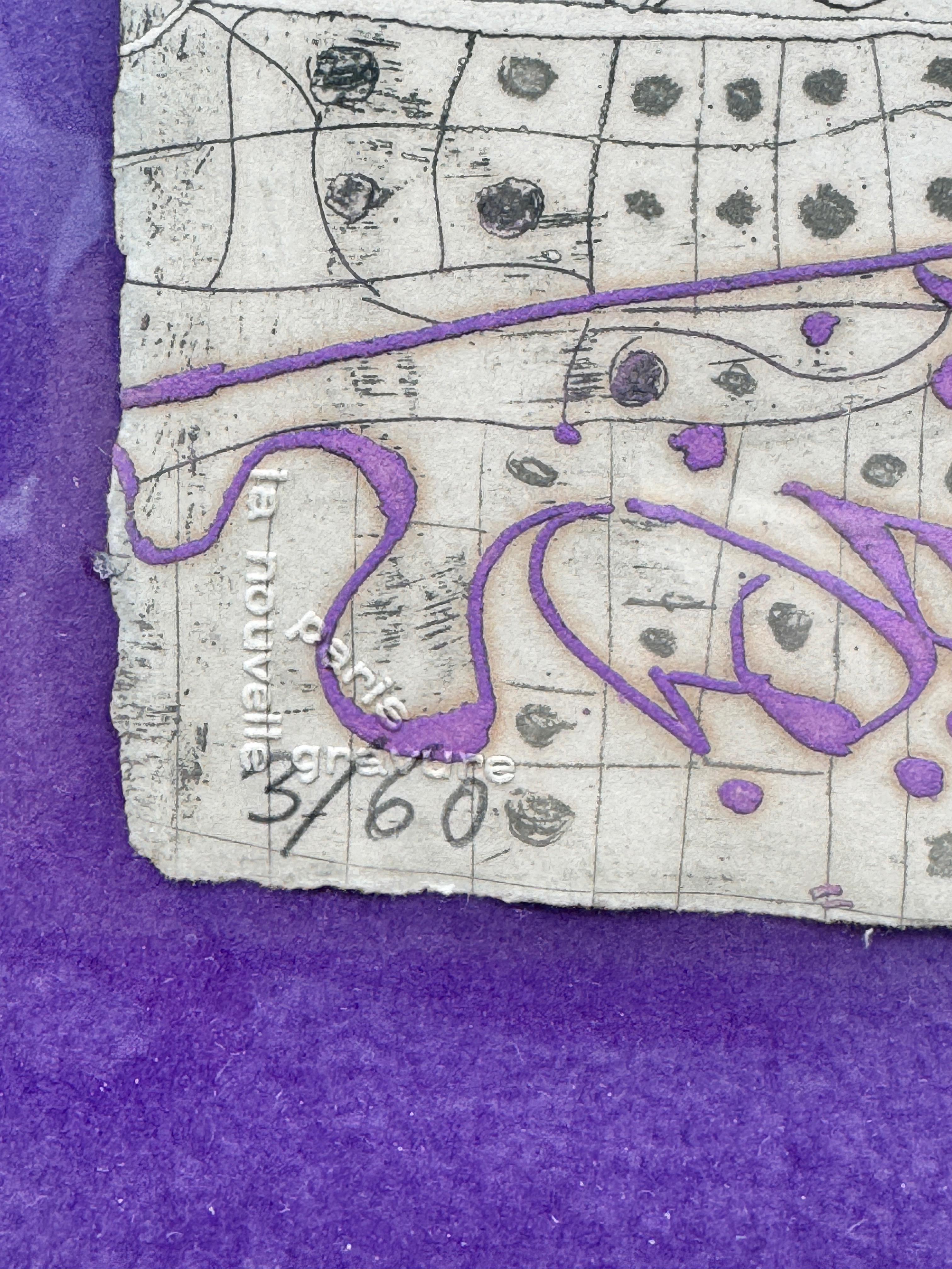 Lettre de Vienne gravée en couleur 3/60 - Gris Abstract Print par Krystyna Smiechowska
