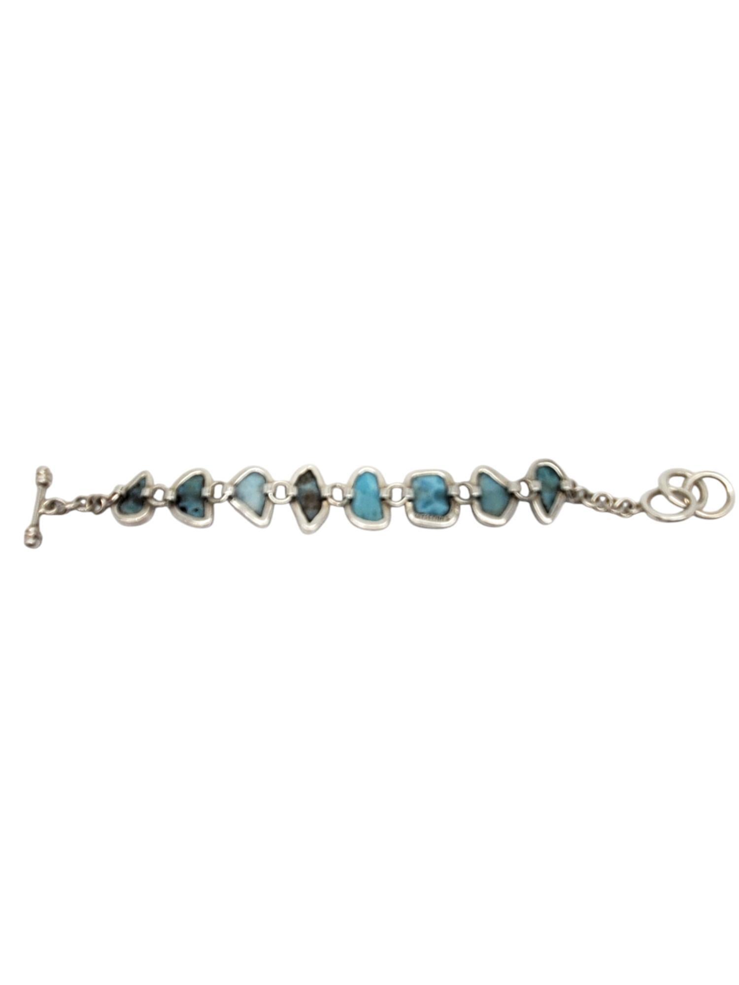 Bracciale a catena Larimar in argento sterling di Krystyna # 20247 in vendita 1