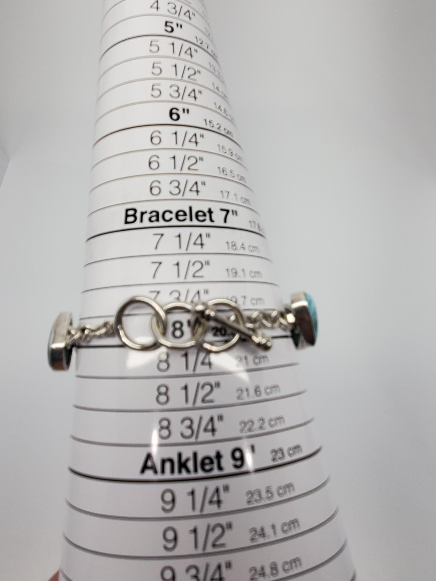 Bracciale a catena Larimar in argento sterling di Krystyna # 20247 in vendita 3