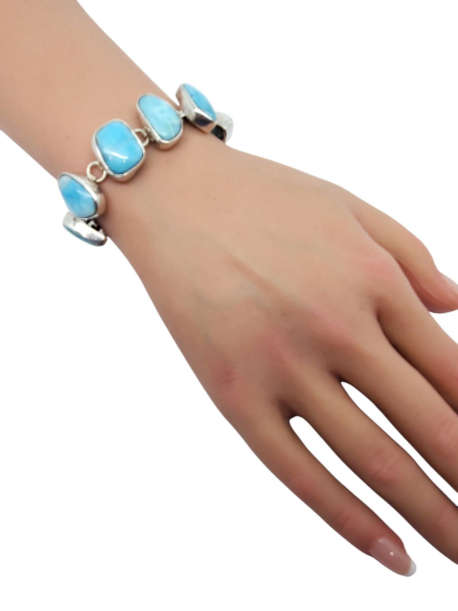 Bracciale a catena Larimar in argento sterling di Krystyna # 20247 in vendita 4