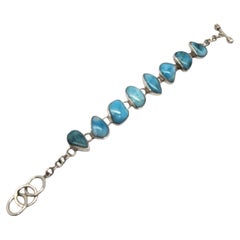 Krystyna's Sterling Silber Larimar Kette Toggle Armband # 20247