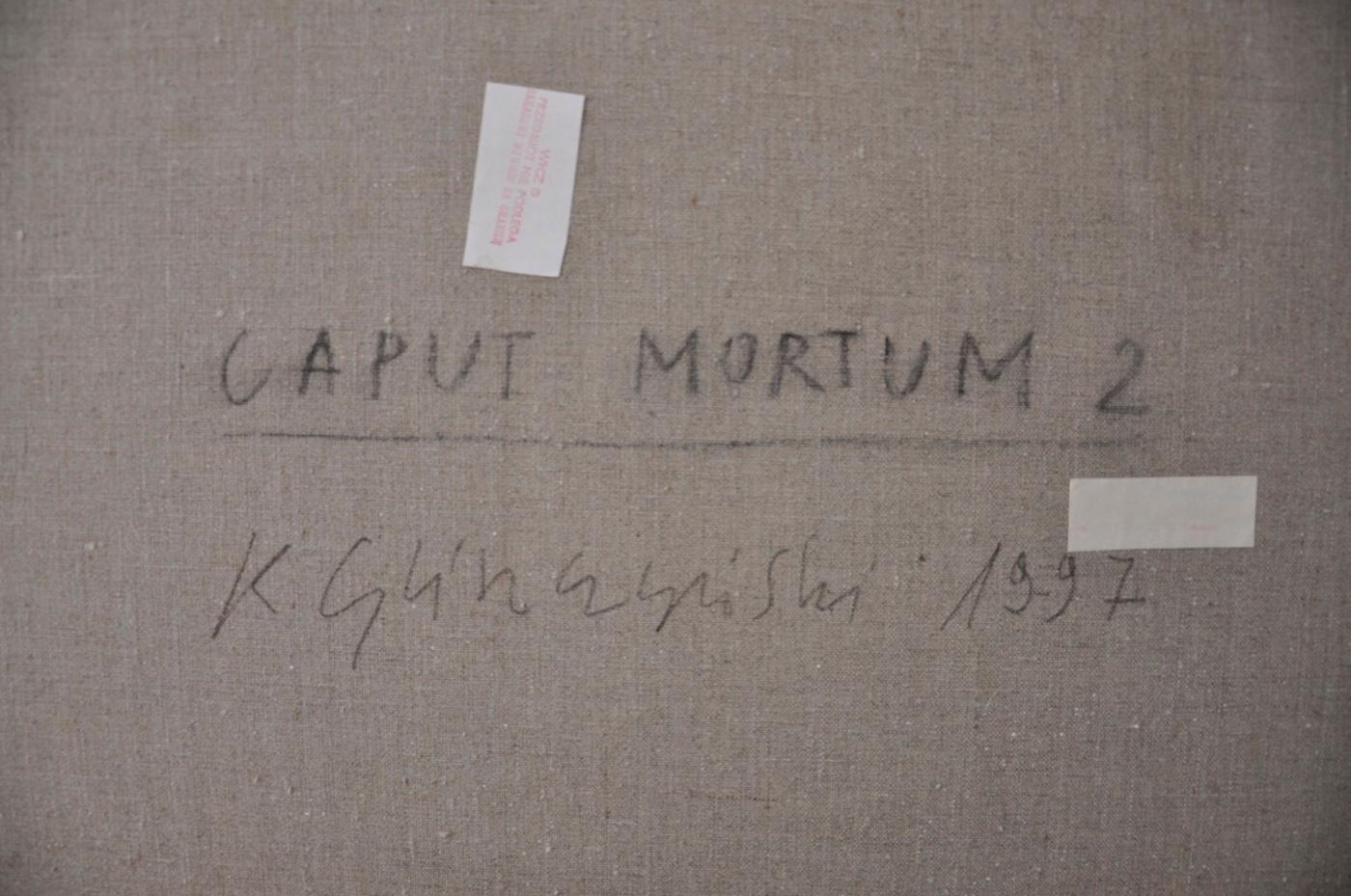 Caput Mortuum - Conceptual Encaustic Oil Painting, Marble Dust Ash On Canvas XXL - Red Abstract Painting by Krzysztof Gliszczyński