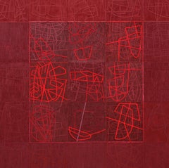 Caput Mortuum – Konzeptionelles Enkaustik-Ölgemälde, Marmorstaub Asche auf Leinwand XXL