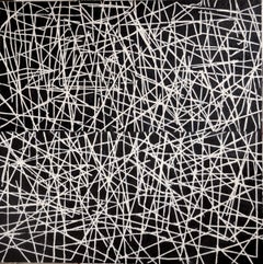Network - Conceptual Encaustic, Marble Dust, Oil Pigments Painting On Canvas 
