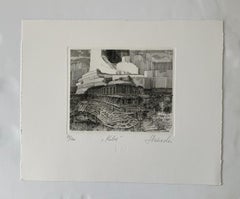 Colossus - 21e siècle - Figuratif Imprimé en cuivre imprimé noir et blanc