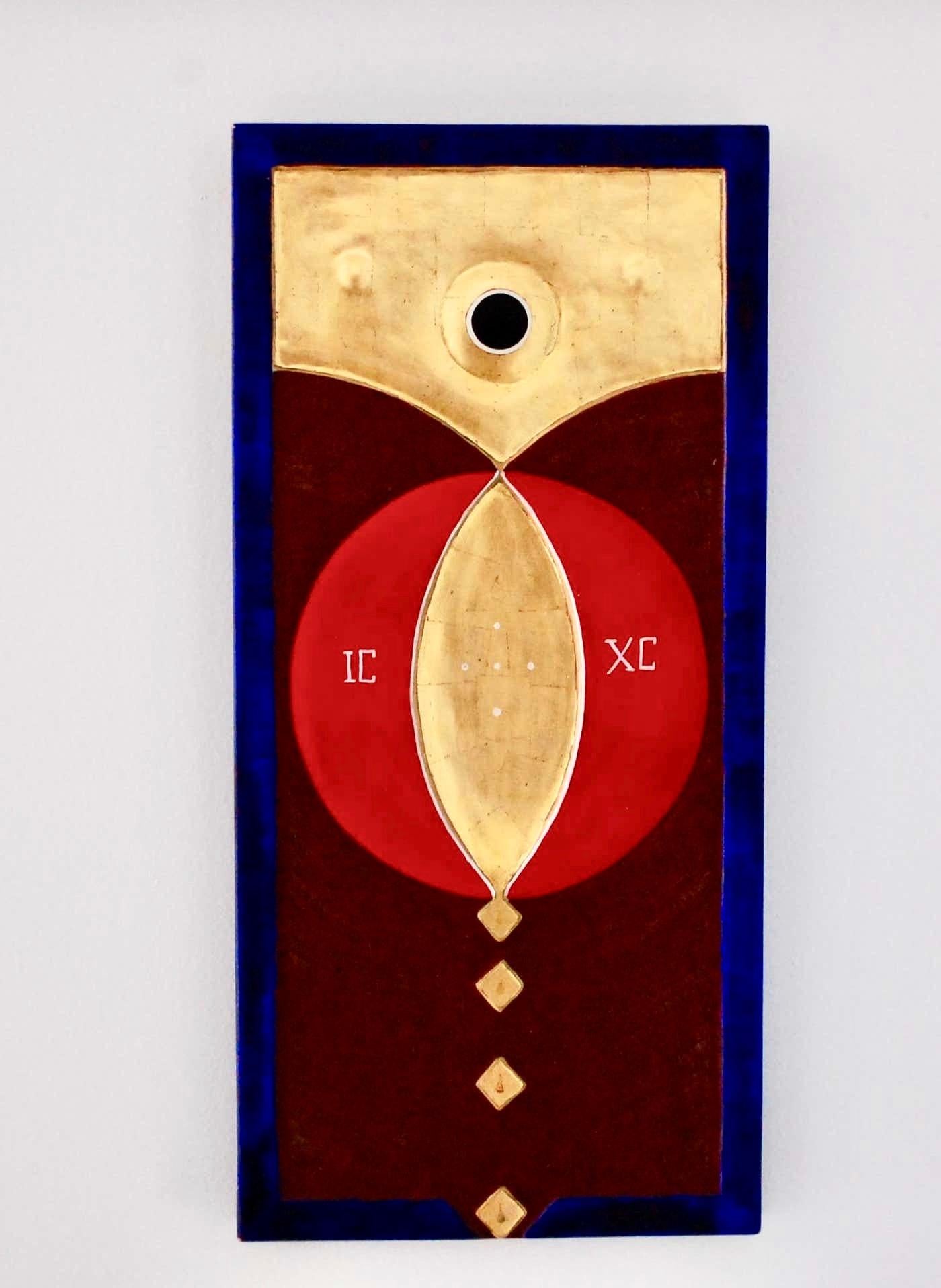 Astrazione sacra su pannello di legno intagliato in 3D - Painting Concettualismo di Krzysztof Sokolovski 
