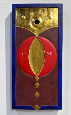 Sacred Abstraction On Carved 3D Wood Panel