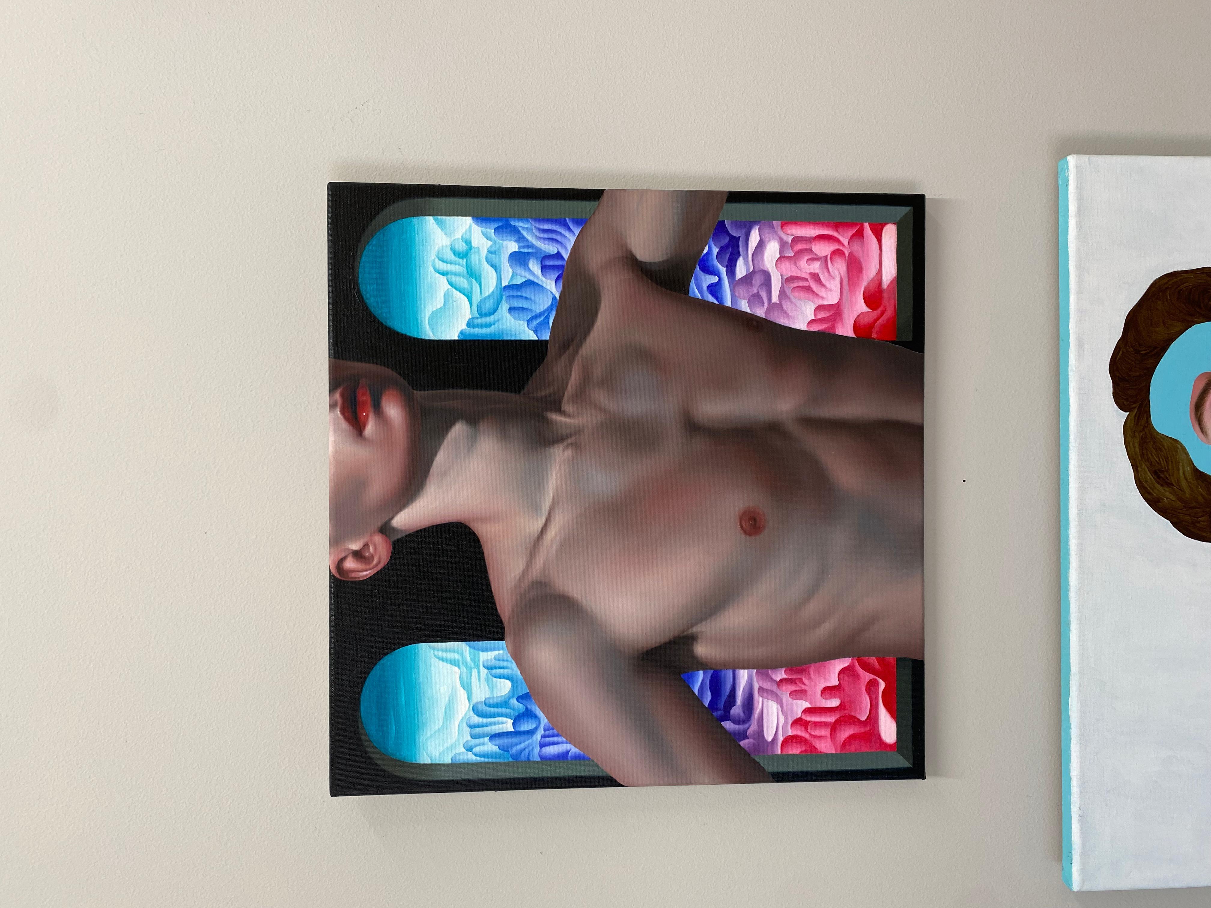 Midnight- 21 Century Contemporary Modern Painting of a Young Nude Boy 1
