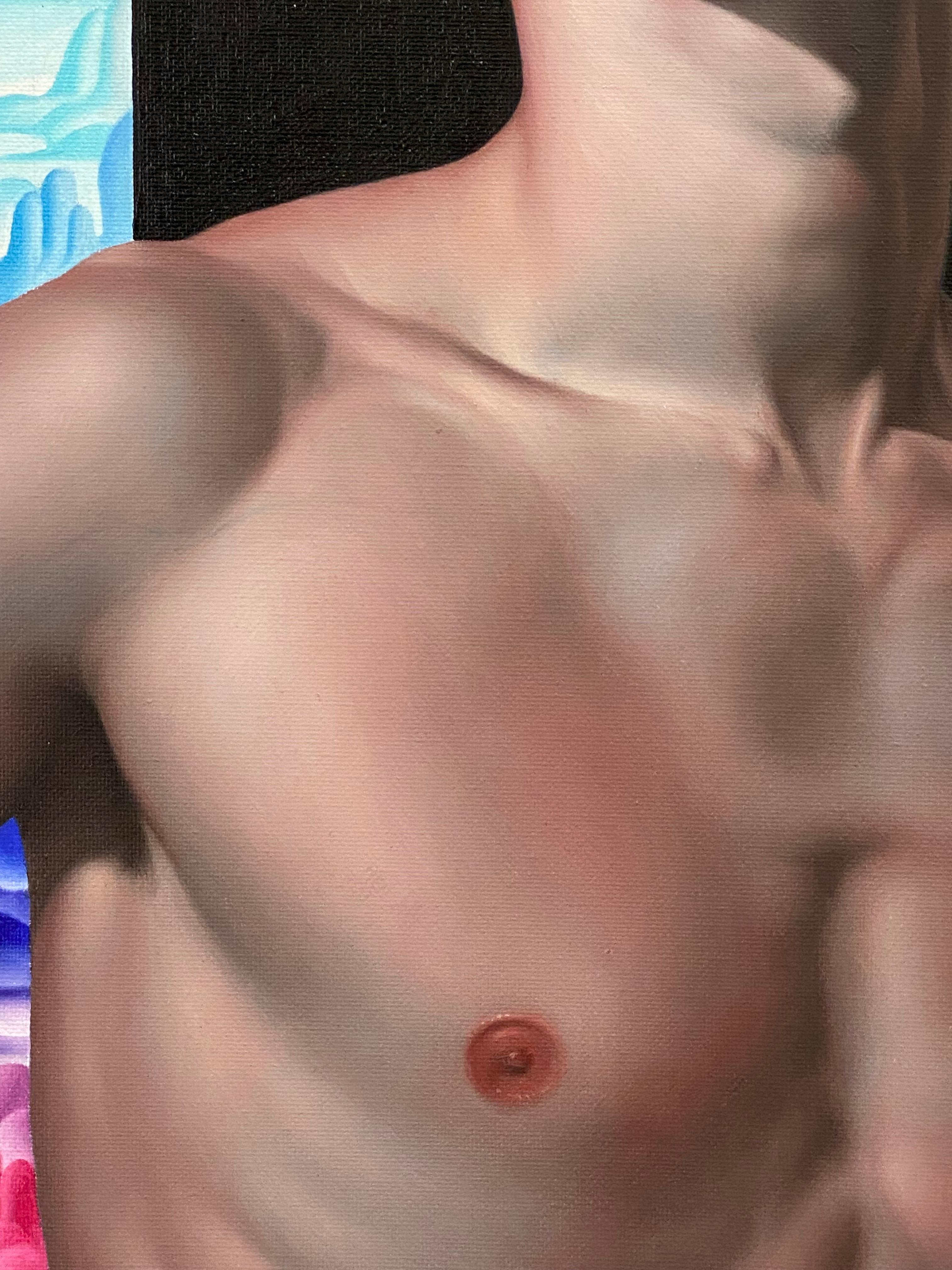 Midnight- 21 Century Contemporary Modern Painting of a Young Nude Boy 3