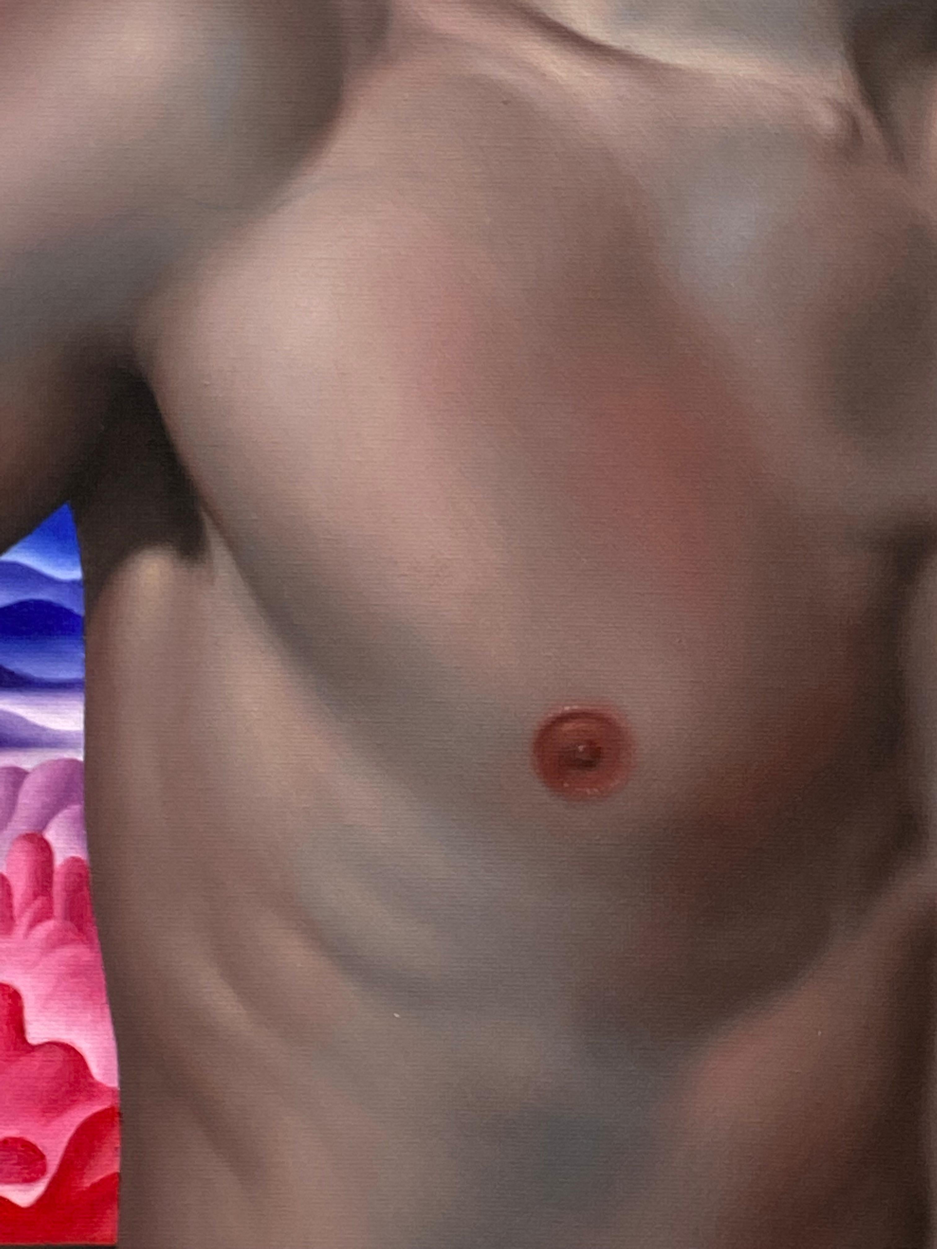 Midnight- 21 Century Contemporary Modern Painting of a Young Nude Boy 4