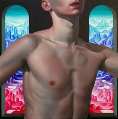 Midnight- 21 Century Contemporary Modern Painting of a Young Nude Boy