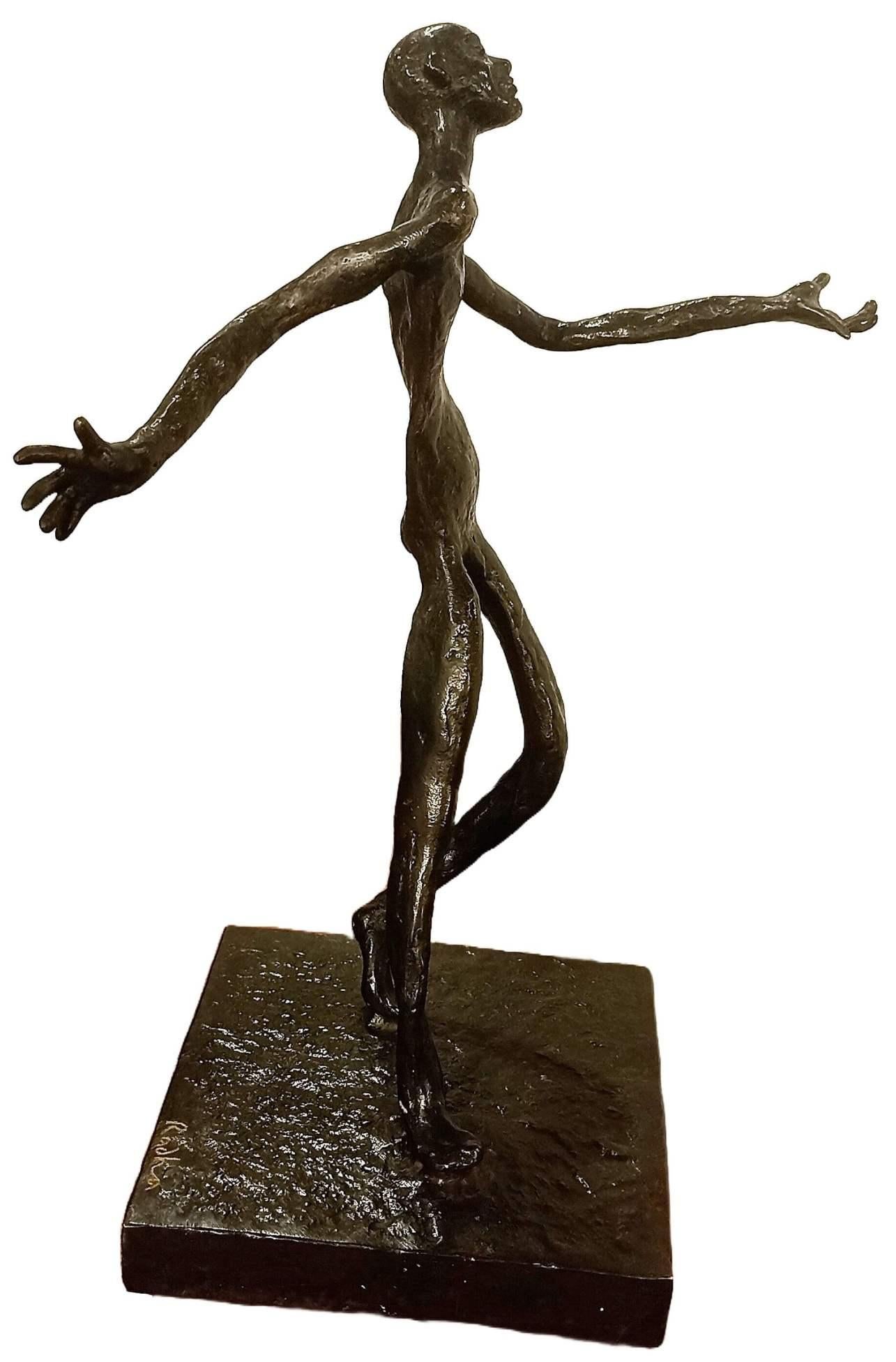 Figure de la rampe - Musui, Sculpture en bronze par l'artiste indien moderne 