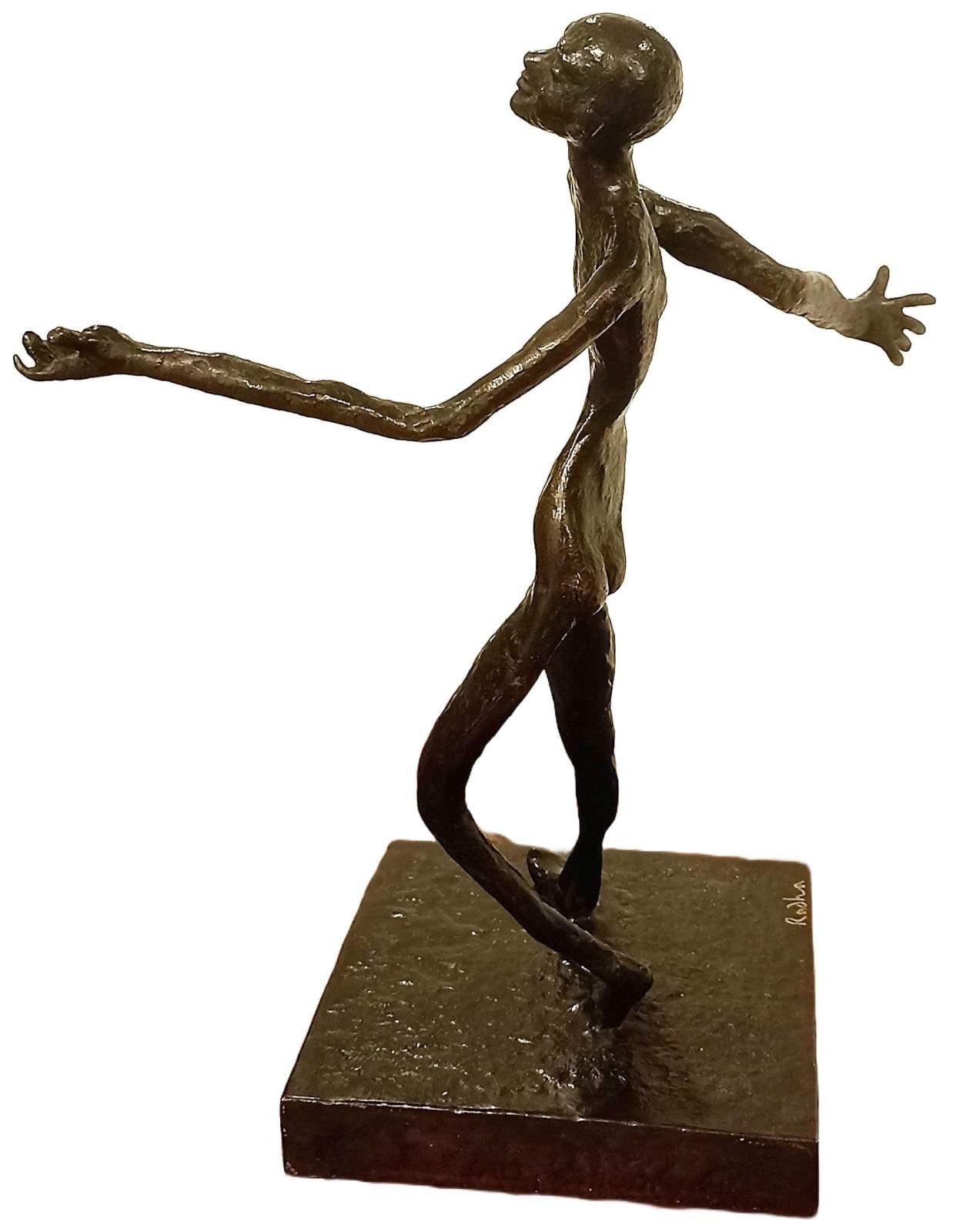 Figure de la rampe - Musui, Sculpture en bronze par l'artiste indien moderne 