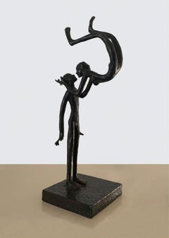 Tapasyi Tarangini, Bronze Sculpture, Black by Modern Indian Artist "In Stock"