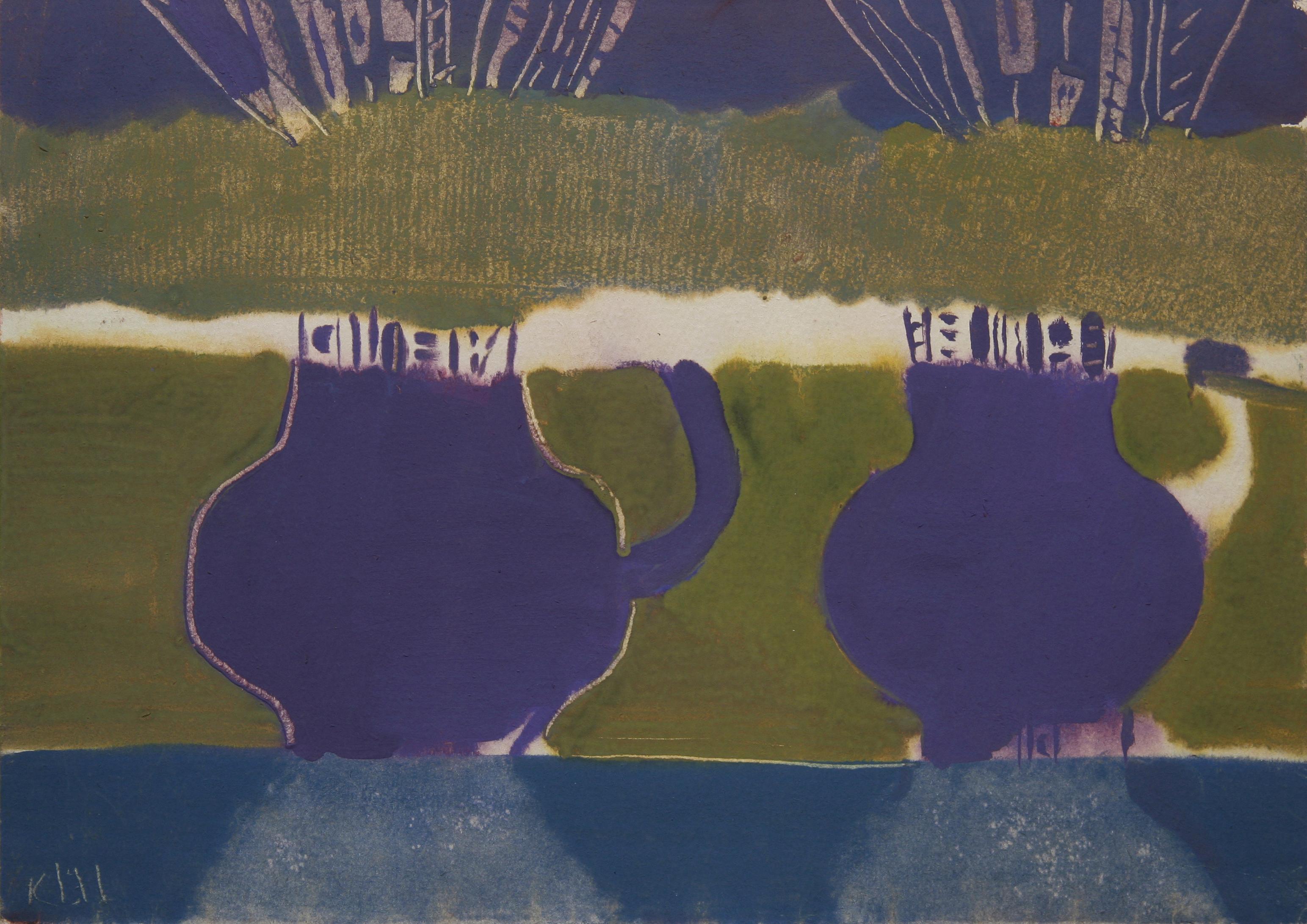 Dal ciclo Fuoco Lirico, 41,5×29,5 cm, gouache, carta, rasoio