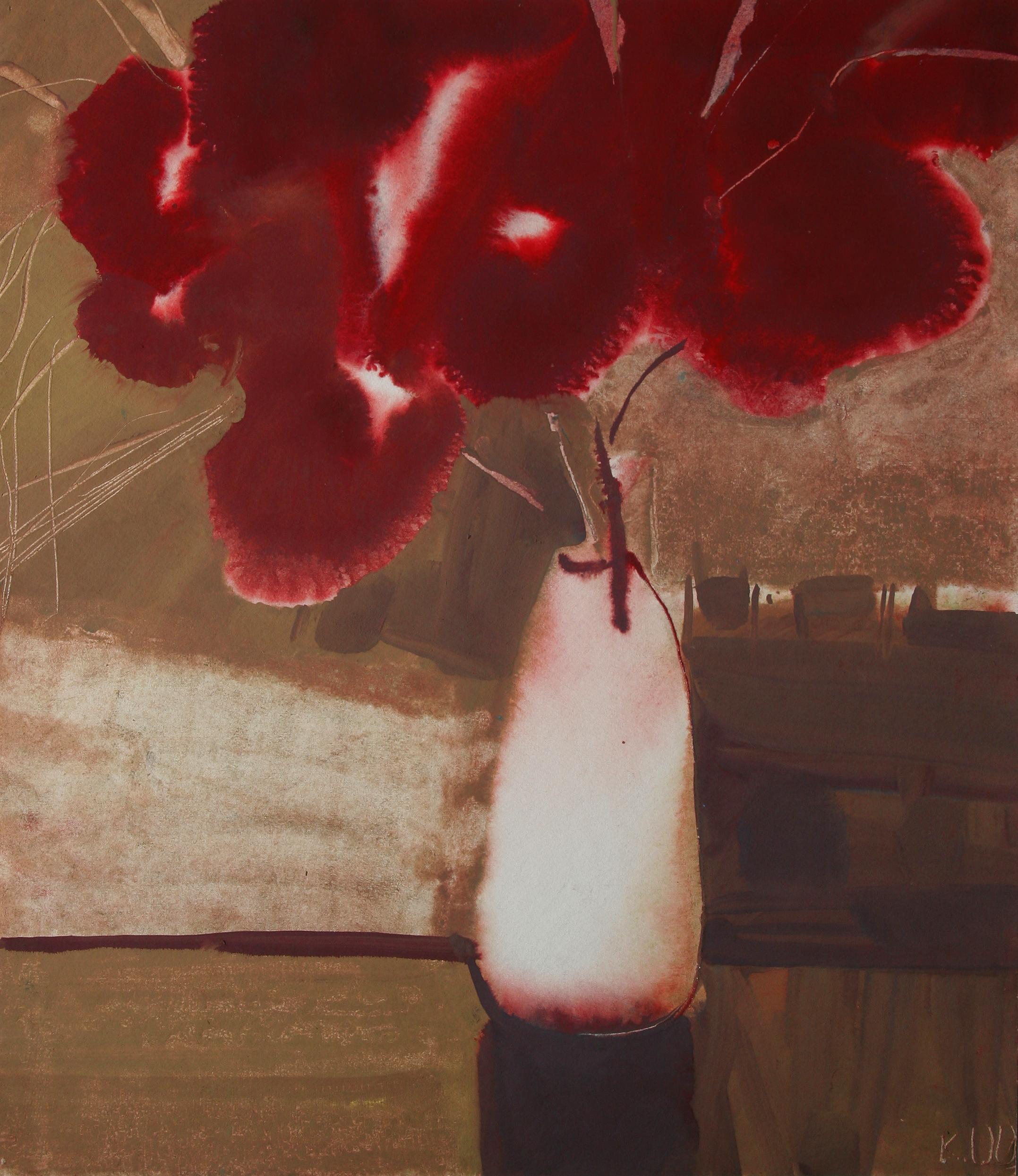 From the cycle LYRICAL Fire, 60x42cm, gouache, paper, razor