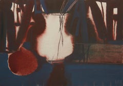 still life, 29x41 cm, gouache, paper, razor