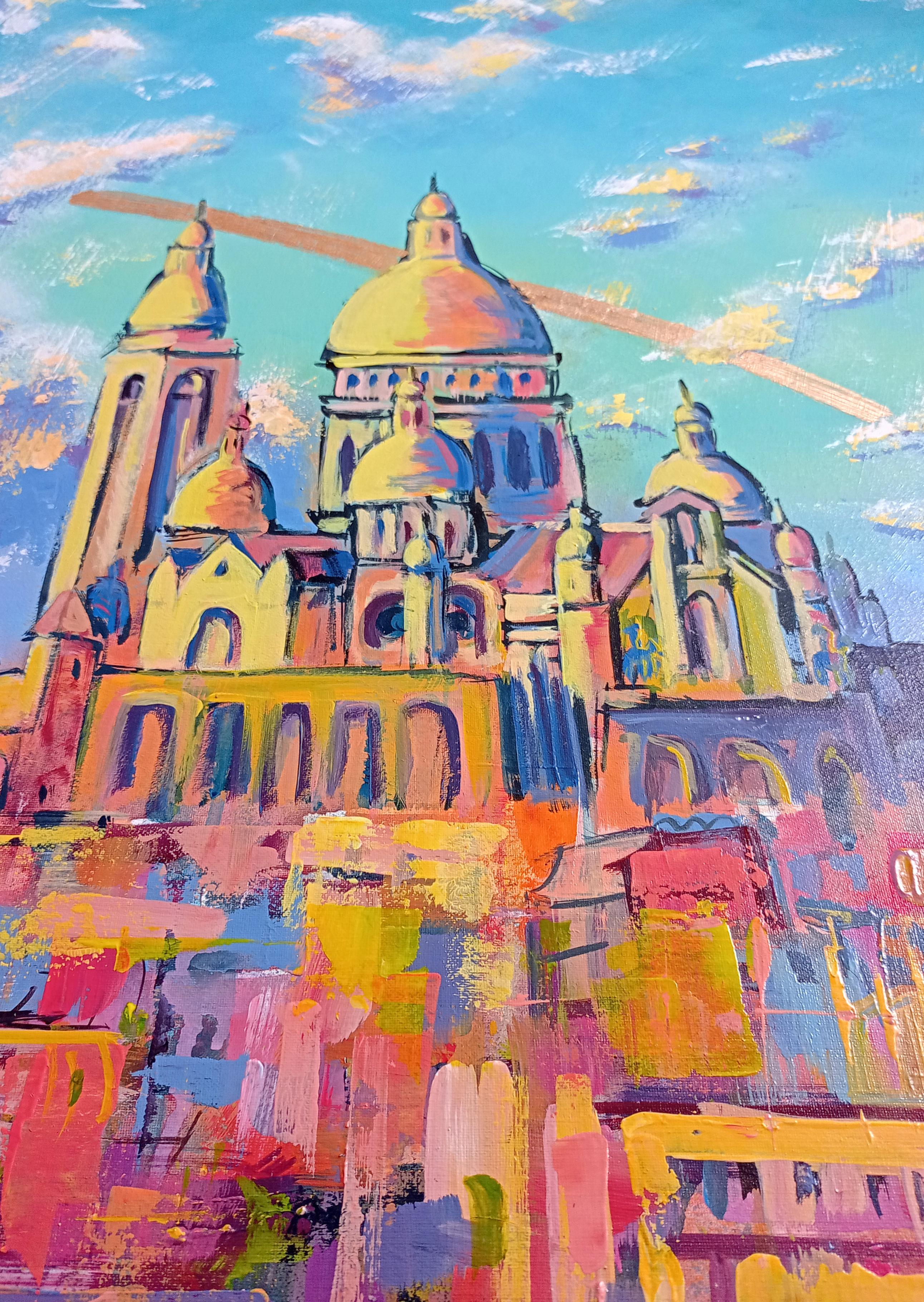 Abstrakte Landschaft Basilica des Heiligen Herzens des Montmartre, Frankreich im Angebot 2