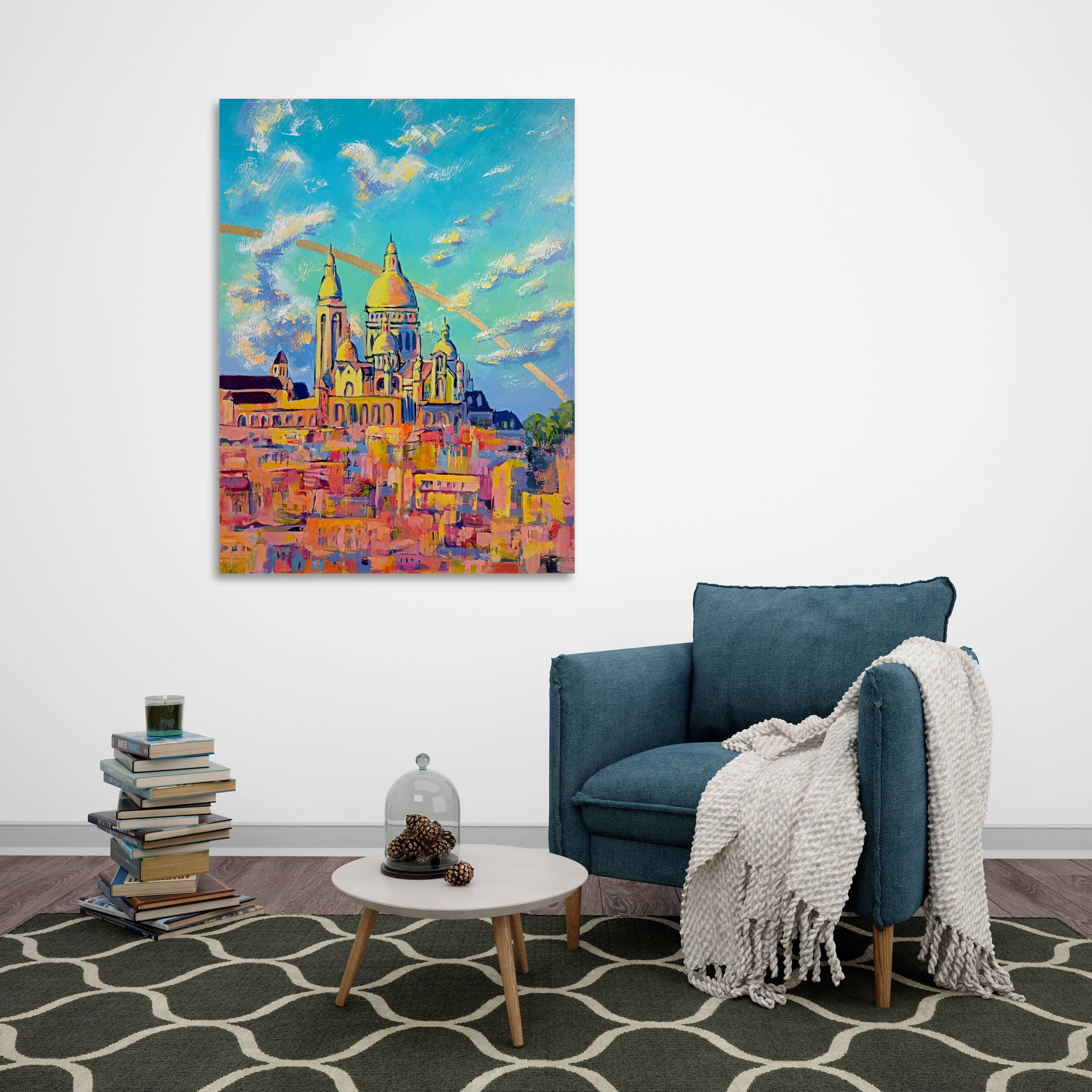 Abstrakte Landschaft Basilica des Heiligen Herzens des Montmartre, Frankreich im Angebot 4