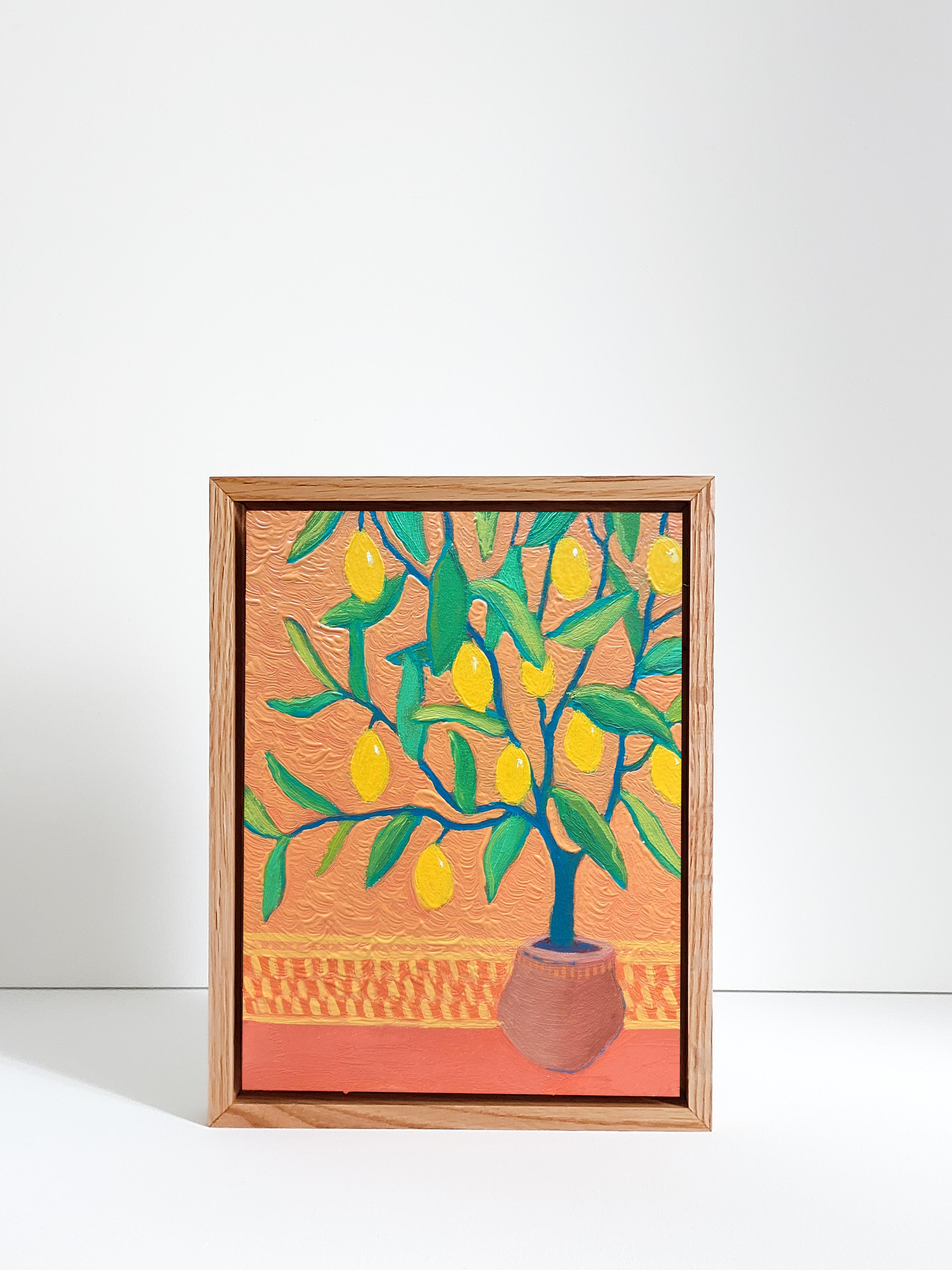 Bodegón de cítricos con limón Pintura al óleo original - Painting de Ksenia Tsyganyuk