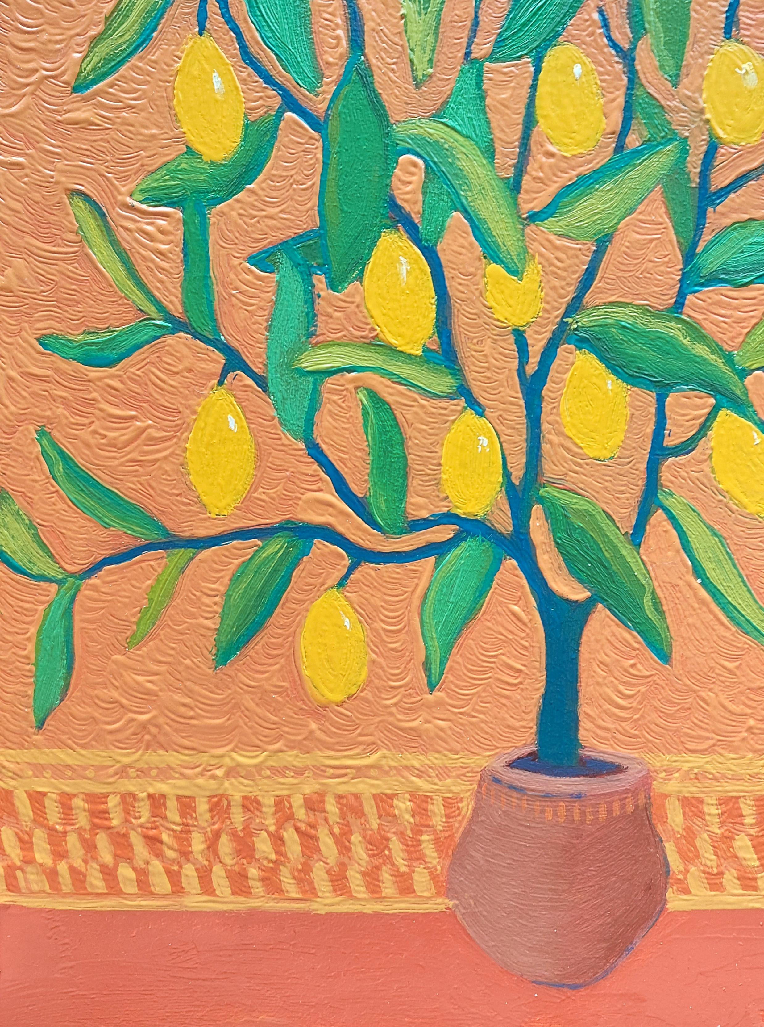 Bodegón de cítricos con limón Pintura al óleo original - Painting Posimpresionista de Ksenia Tsyganyuk