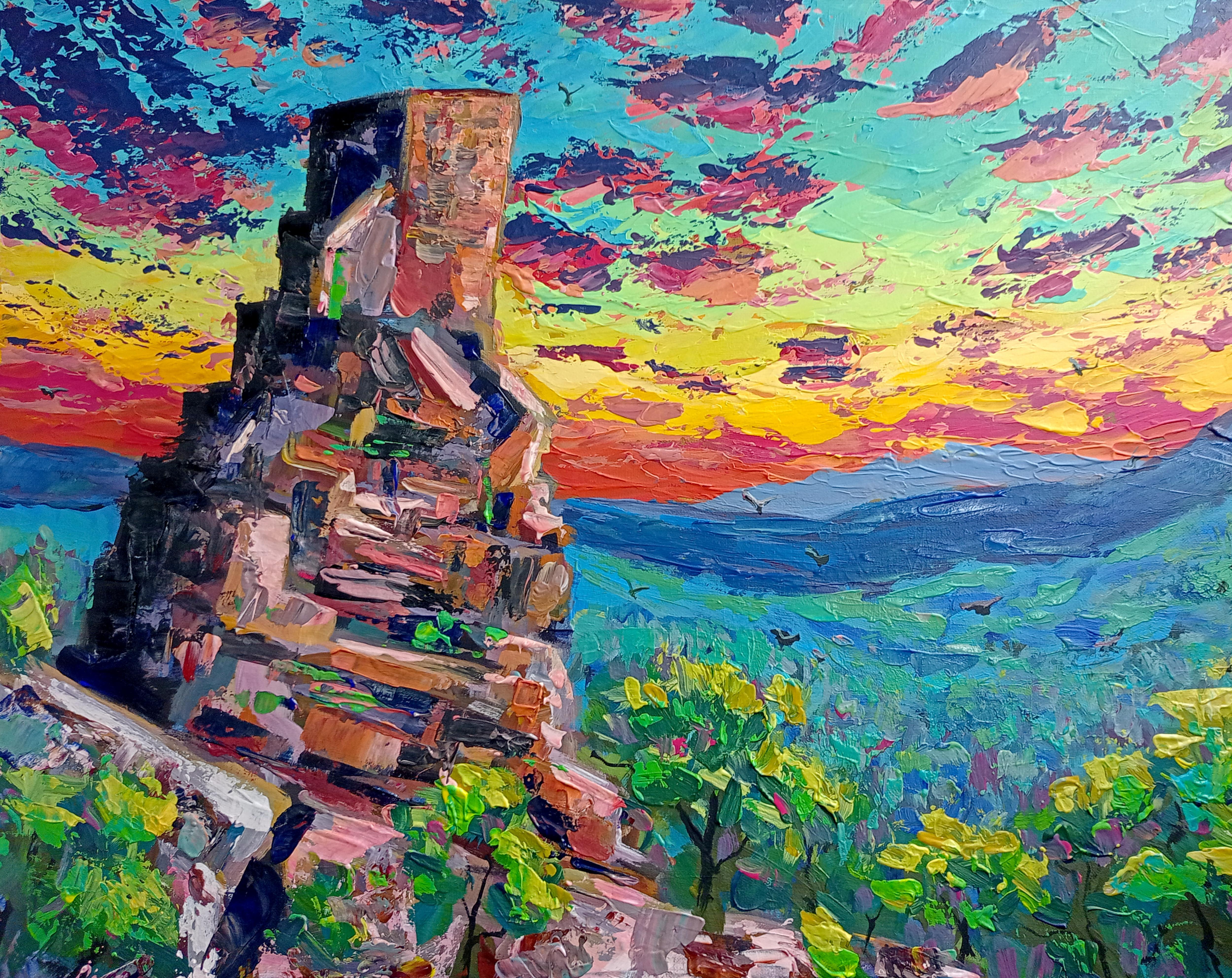 Landscape Painting Ksenia Tsyganyuk - Plus près du soleil