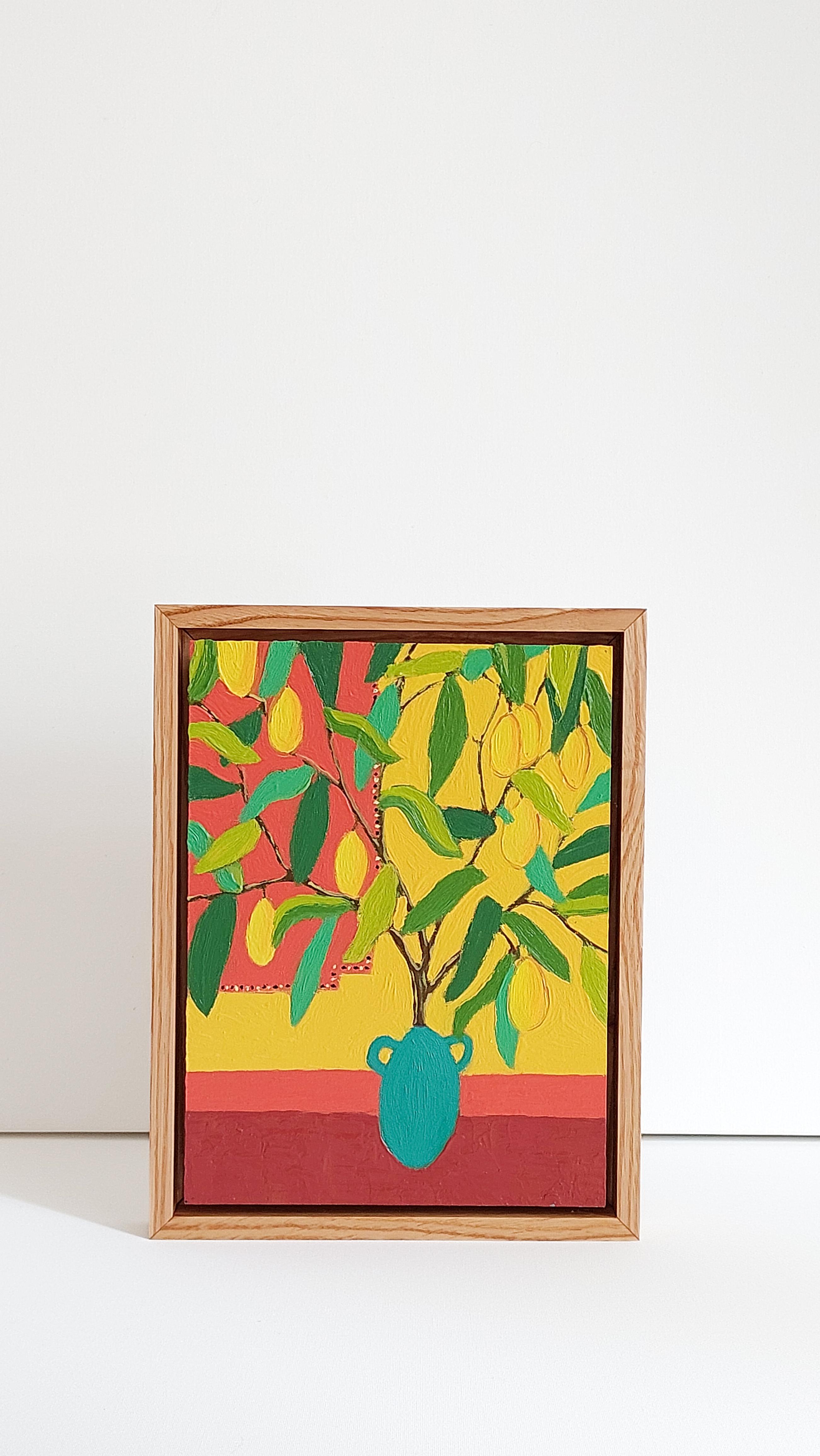 Natura morta al limone Pittura ad olio Arte marocchina - Painting di Ksenia Tsyganyuk