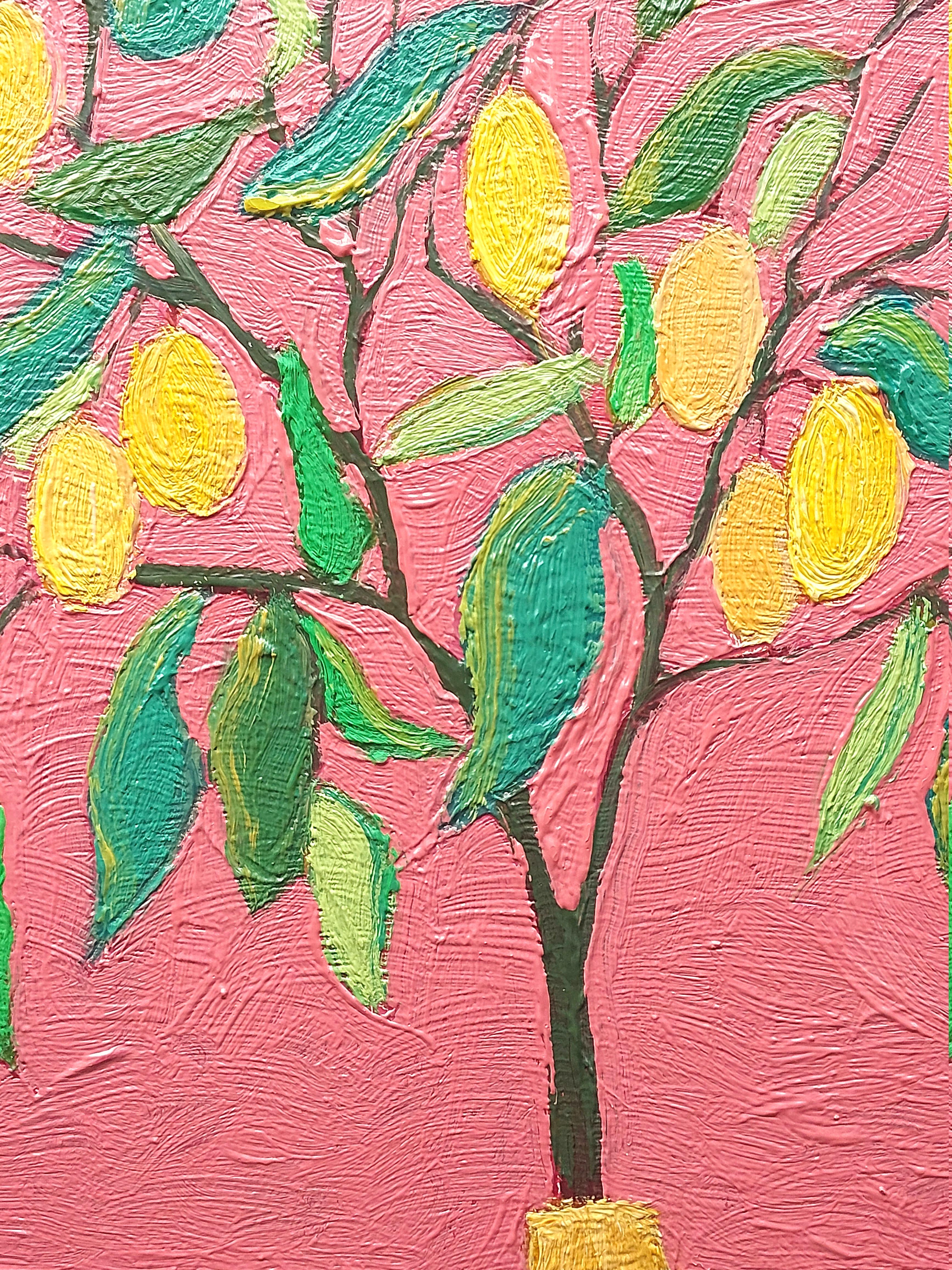 Albero di Limone Natura Morta Pittura ad Olio Ornamento Eclettico - Painting Postimpressionismo di Ksenia Tsyganyuk