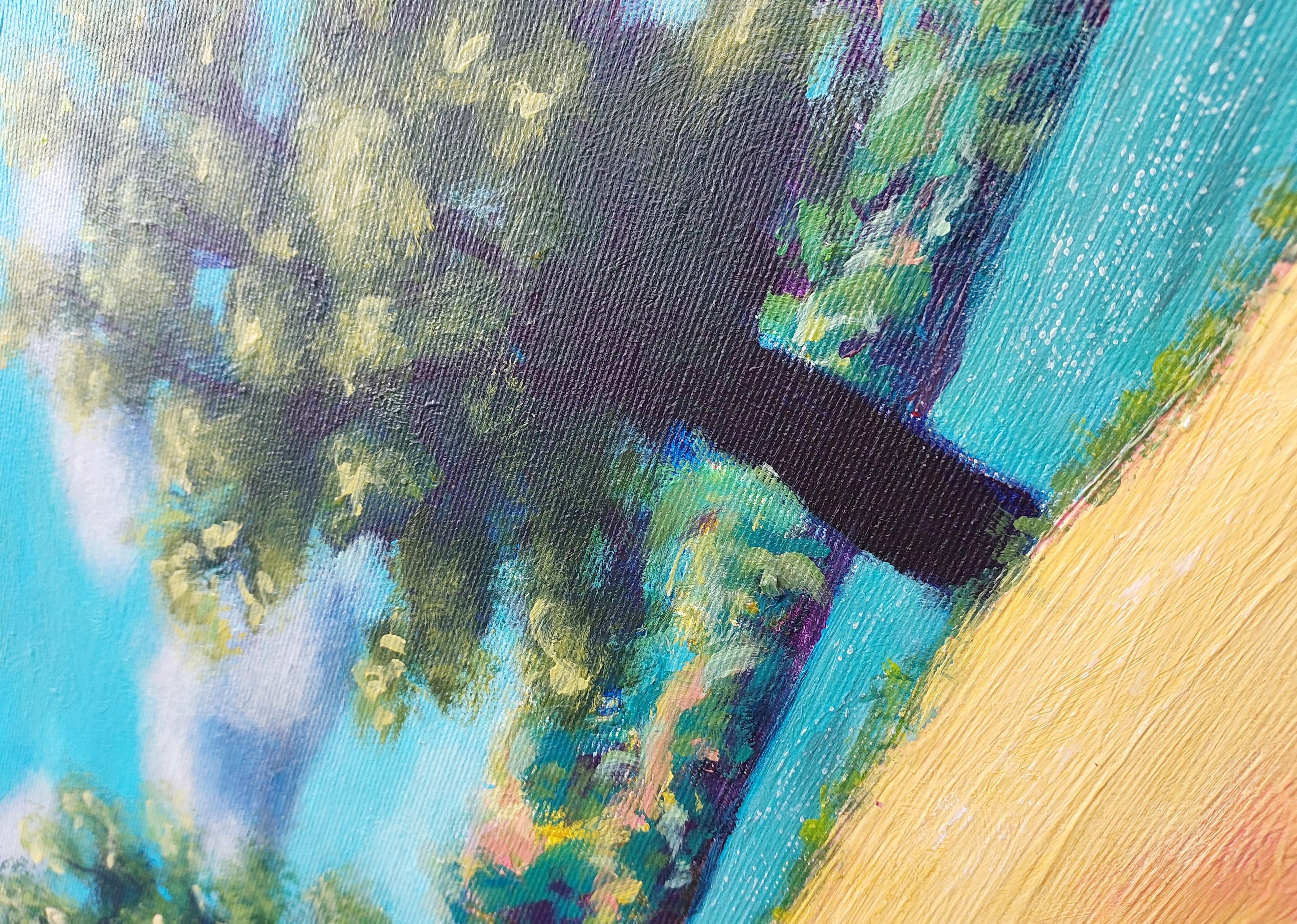 Vida - Landscape Painting Azul de Ksenia Tsyganyuk