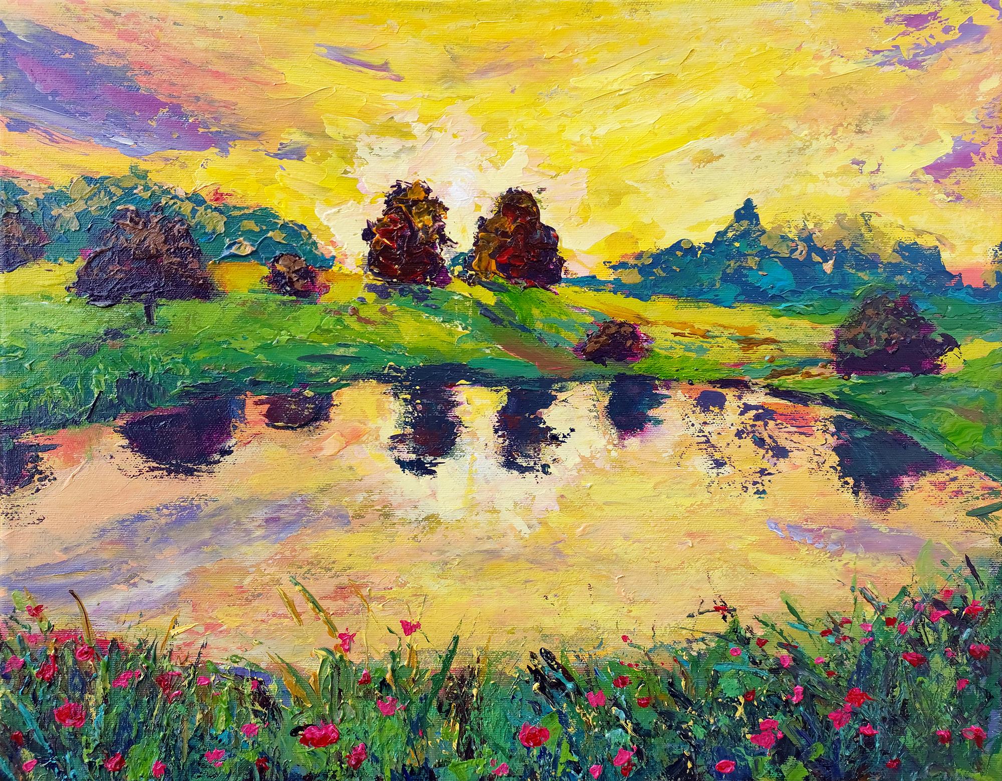 La paix - Post-impressionnisme Painting par Ksenia Tsyganyuk