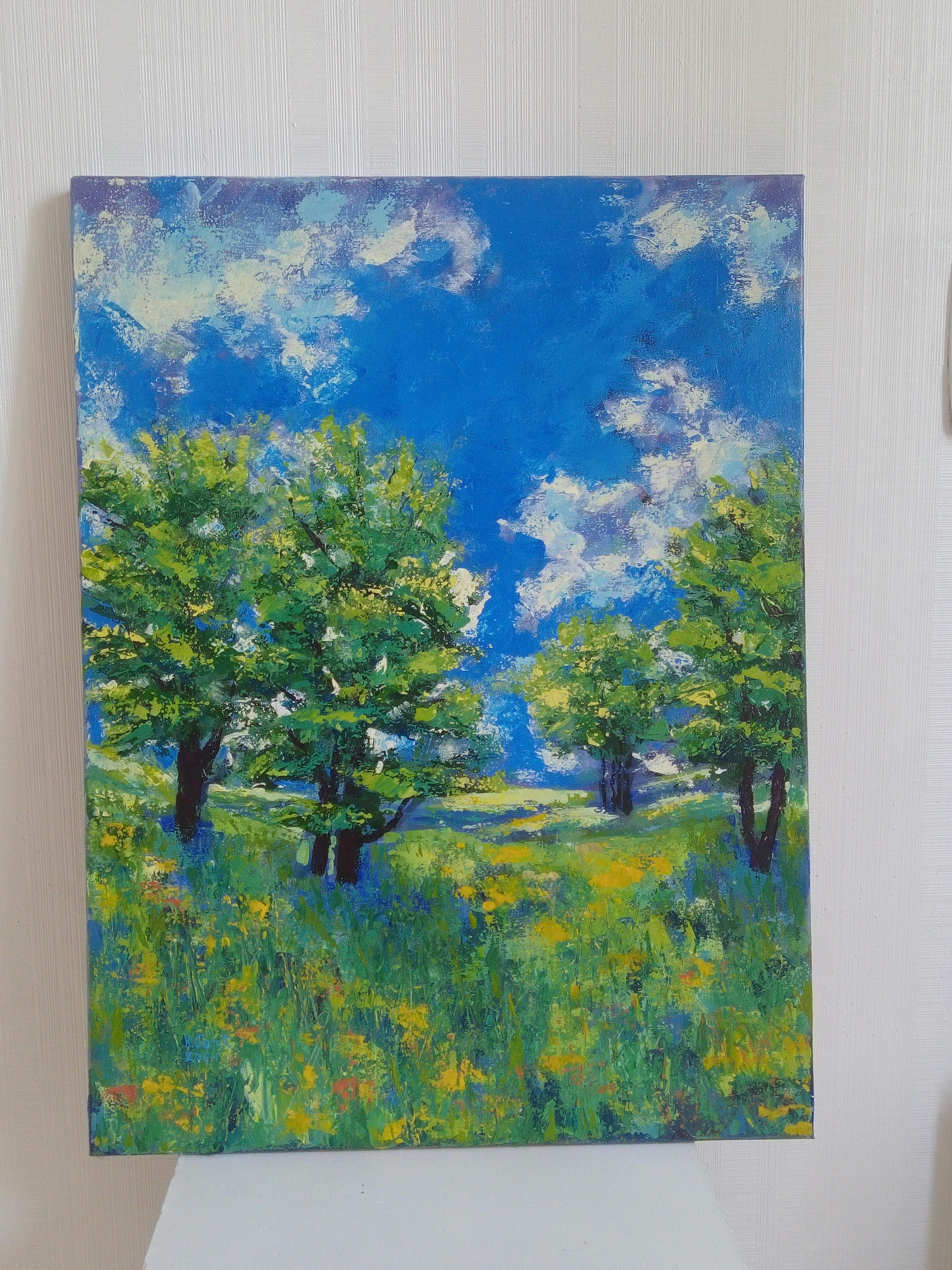 Die Schritte der Sonne (Post-Impressionismus), Painting, von Ksenia Tsyganyuk