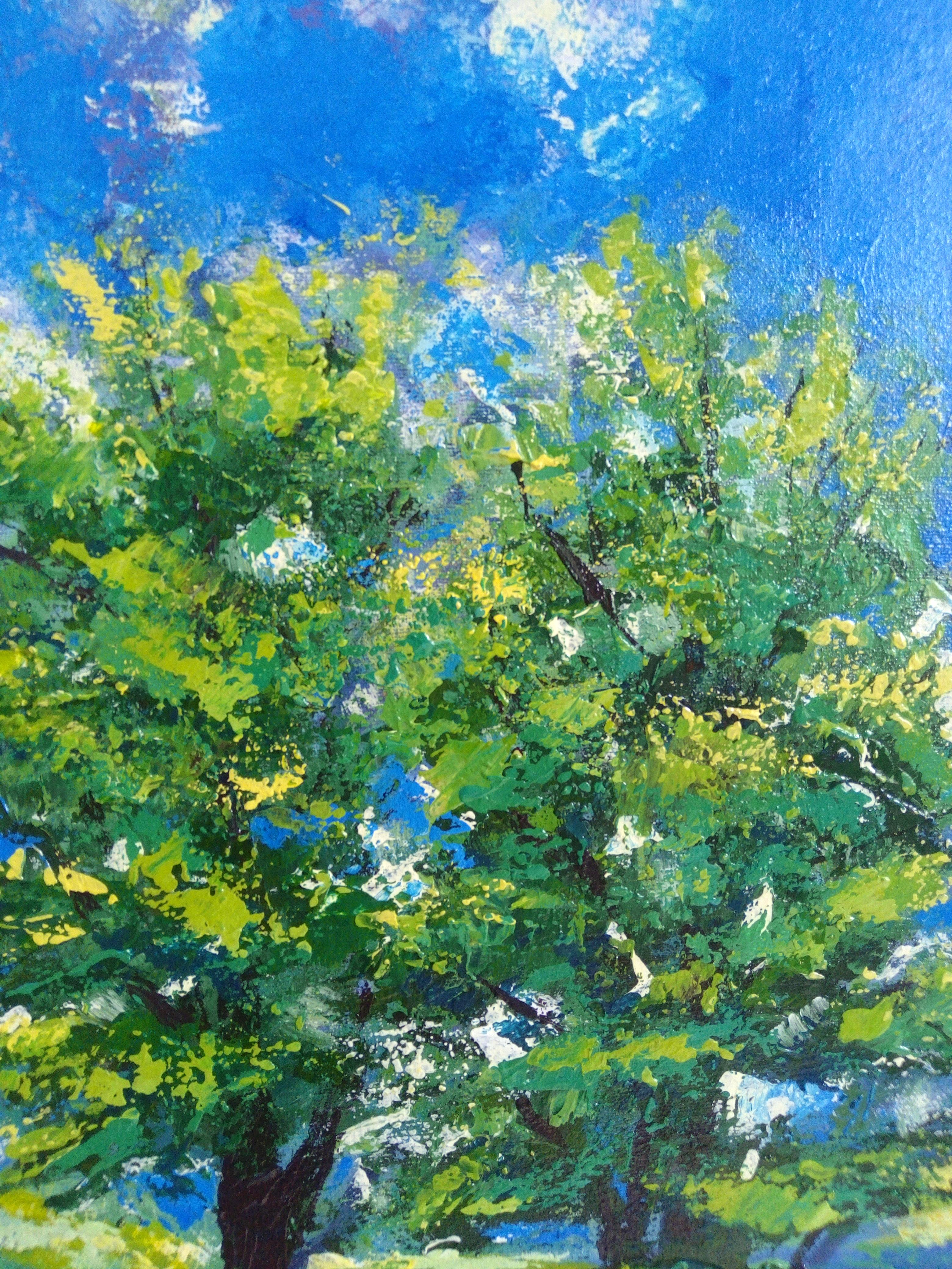 Die Schritte der Sonne (Blau), Landscape Painting, von Ksenia Tsyganyuk