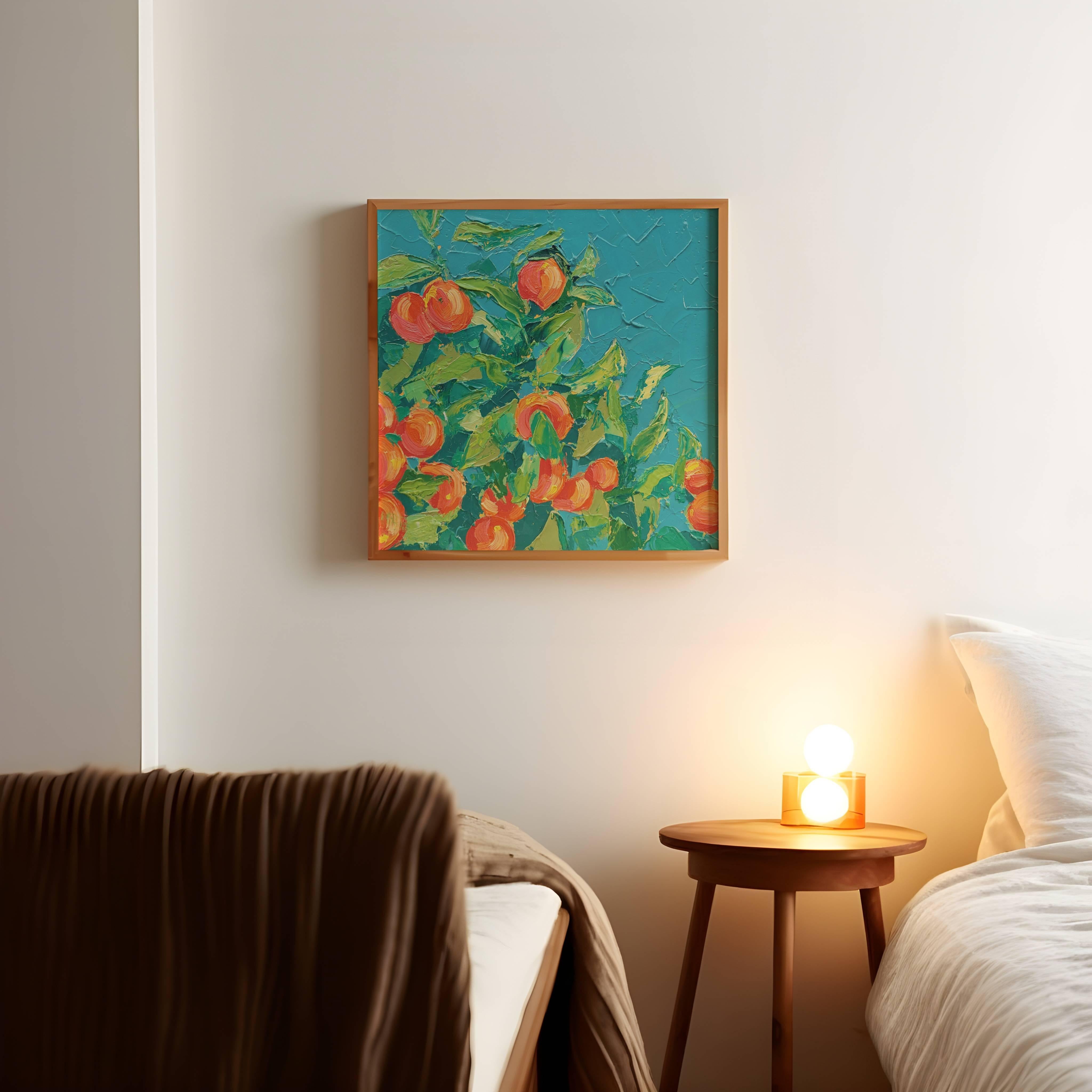 Sonnenbeschienene Mandarinen (Post-Impressionismus), Painting, von Ksenia Tsyganyuk