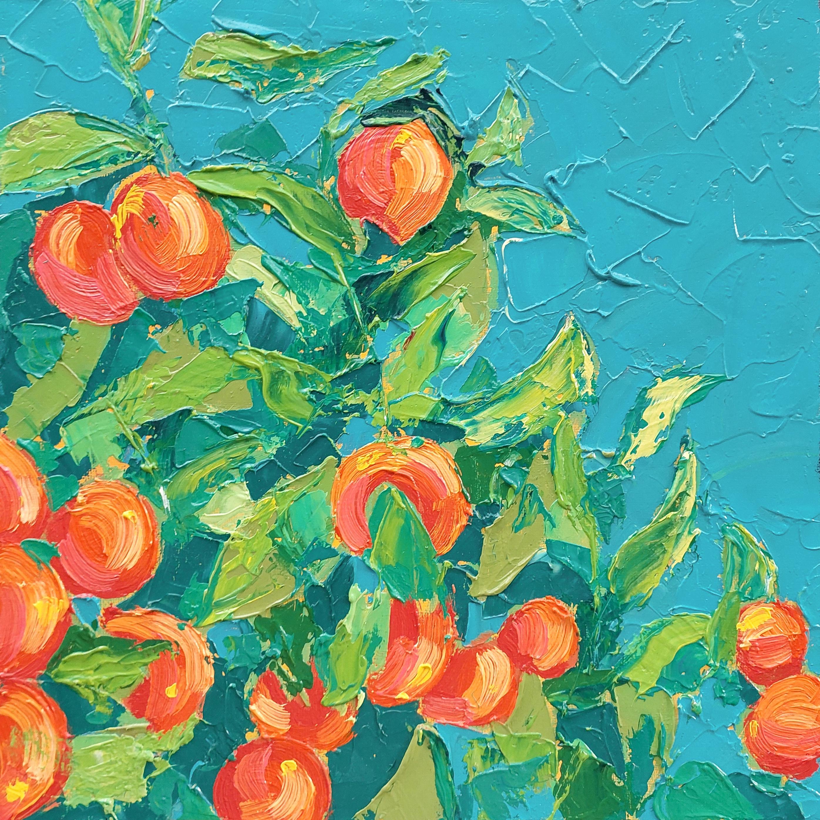 Ksenia Tsyganyuk Landscape Painting – Sonnenbeschienene Mandarinen