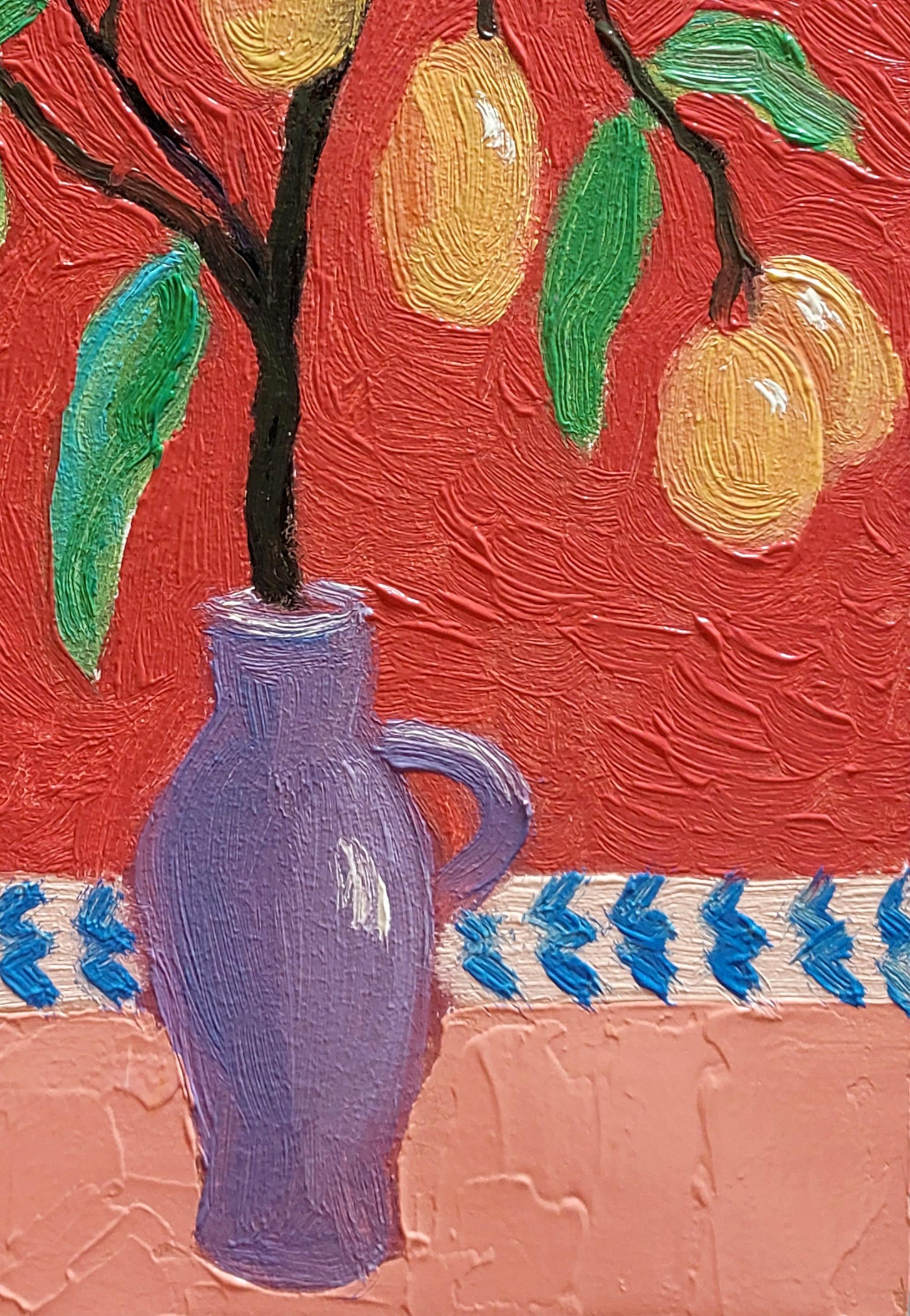 Sweet and Sour Original Oil Painting Lemon Tree by Ksenia Tsyganyuk For Sale 6