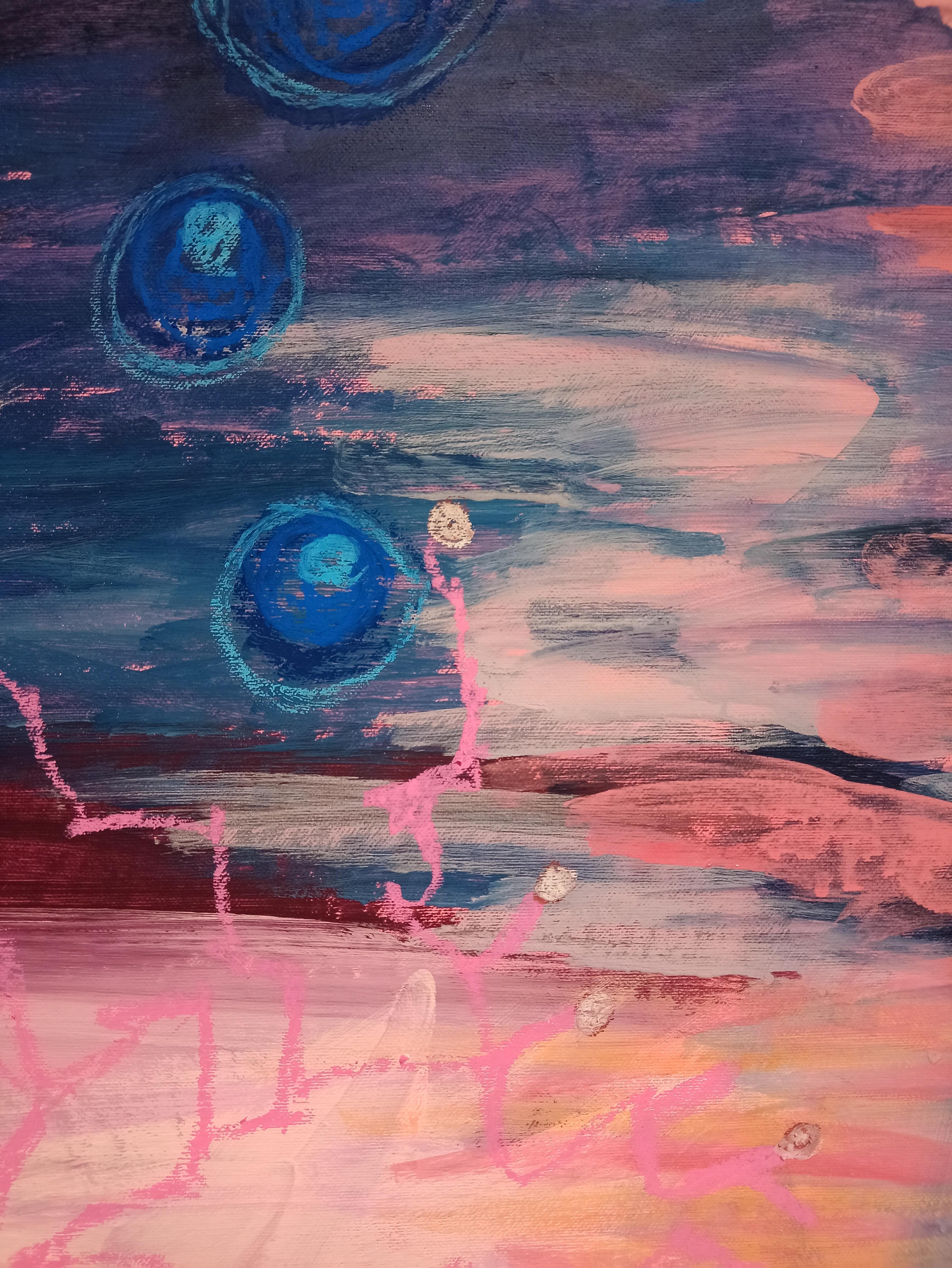 Flash - Purple Abstract Painting by Kseniia Ivanova
