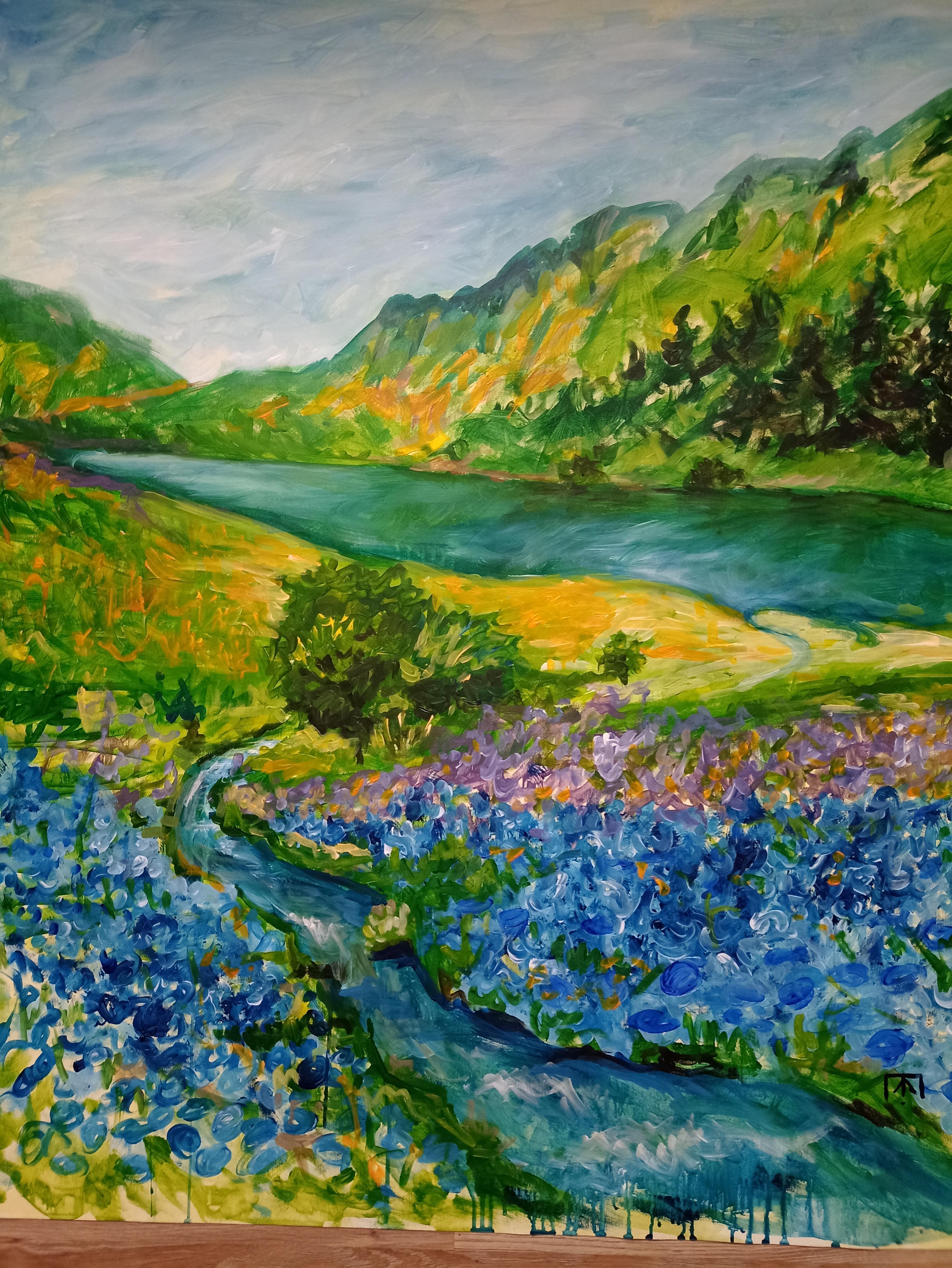 Fluye en el valle de la vida - Painting de Kseniia Ivanova