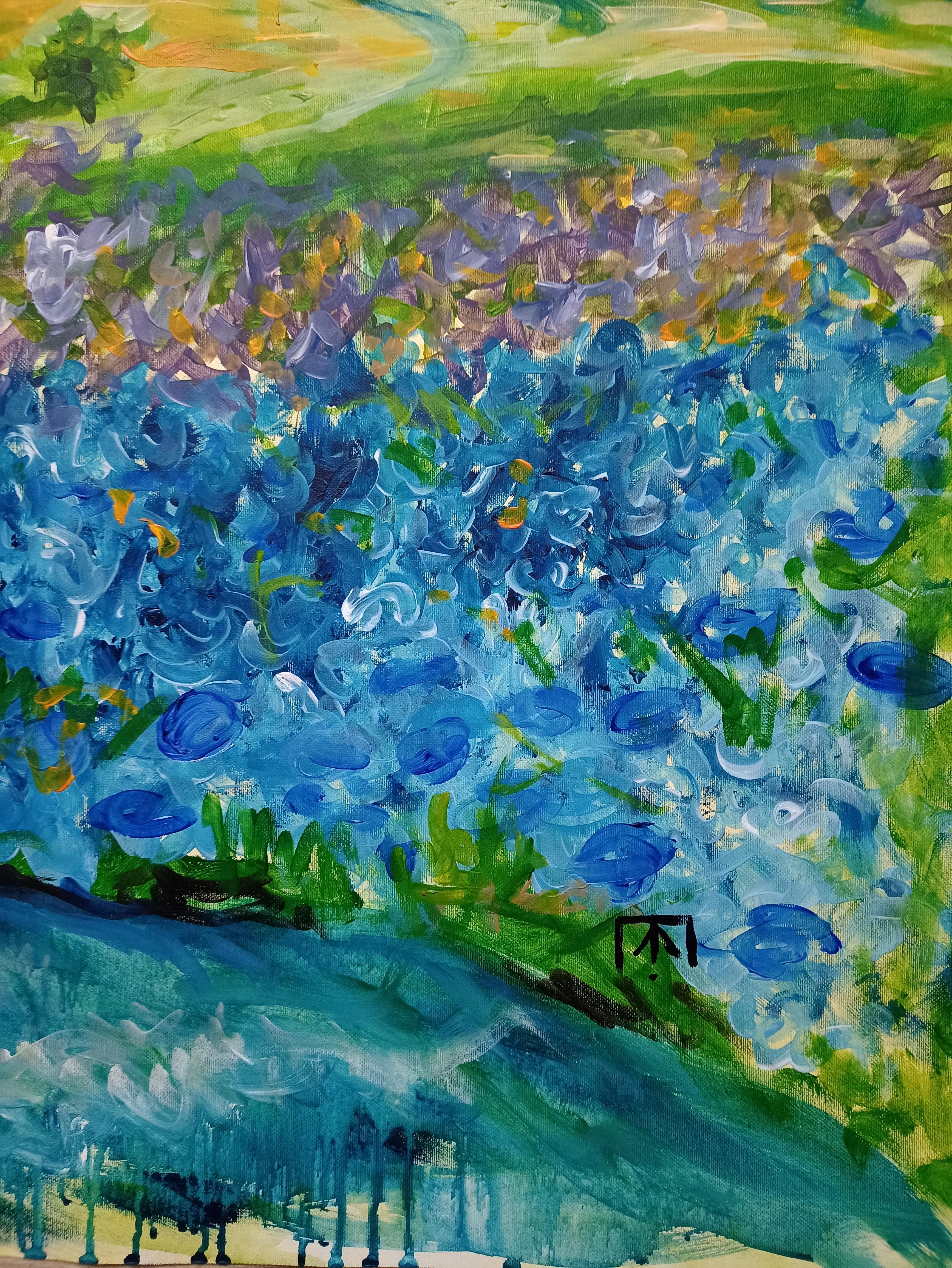 Fluye en el valle de la vida - Painting Impresionista de Kseniia Ivanova