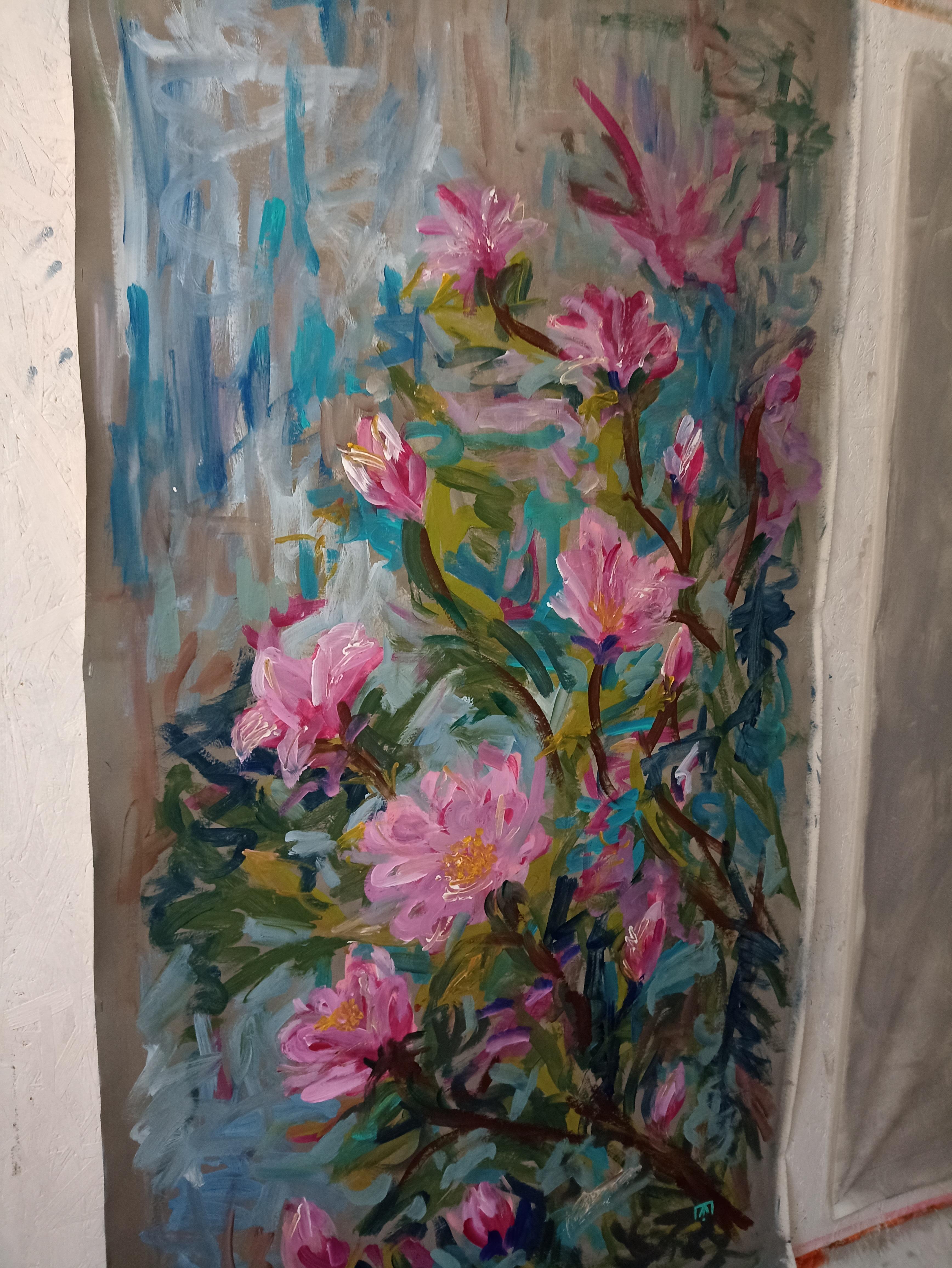 in Rollen verschickt 
In dieser Arbeit wende ich mich dem Thema des Erwachens zu - einer stillen, aber unvermeidlichen Bewegung hin zum Licht. Die Magnolien sind nicht einfach nur Blumen, sondern ein Zeichen dafür, dass die Seele Offenheit dem
