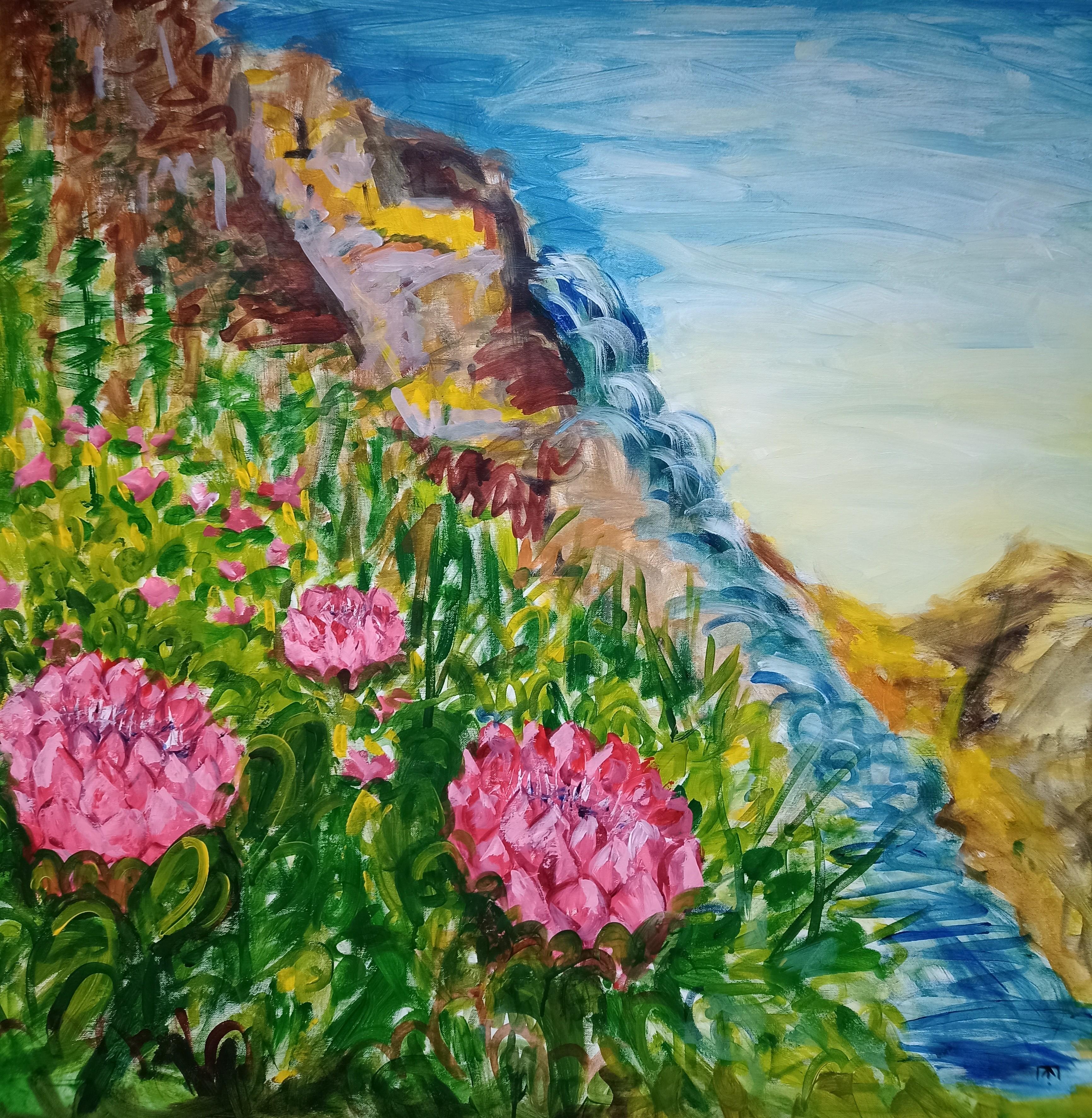 Kseniia Ivanova Landscape Painting – Bergblumen