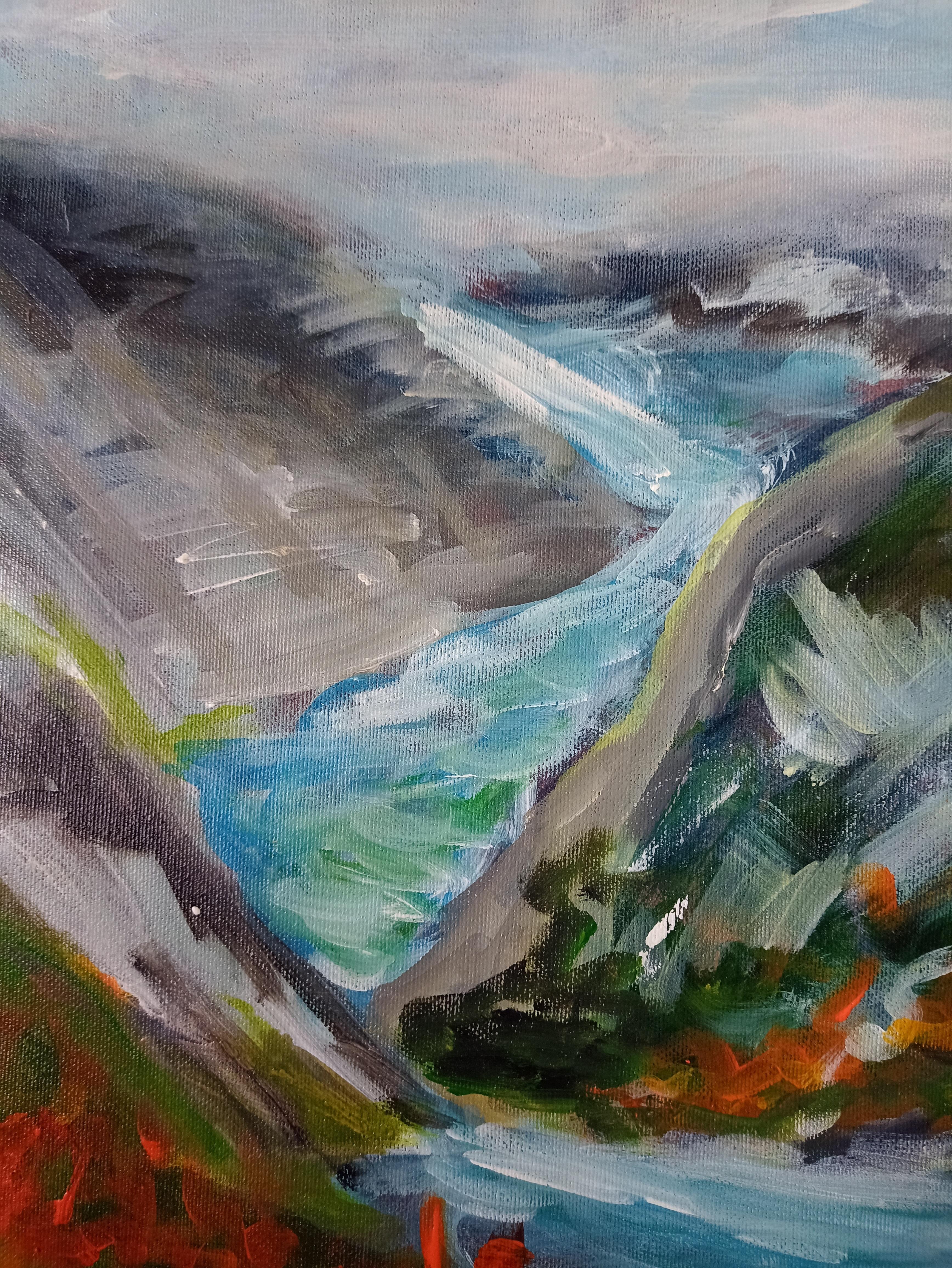 Sapere aude - Landscape Painting Marrón de Kseniia Ivanova