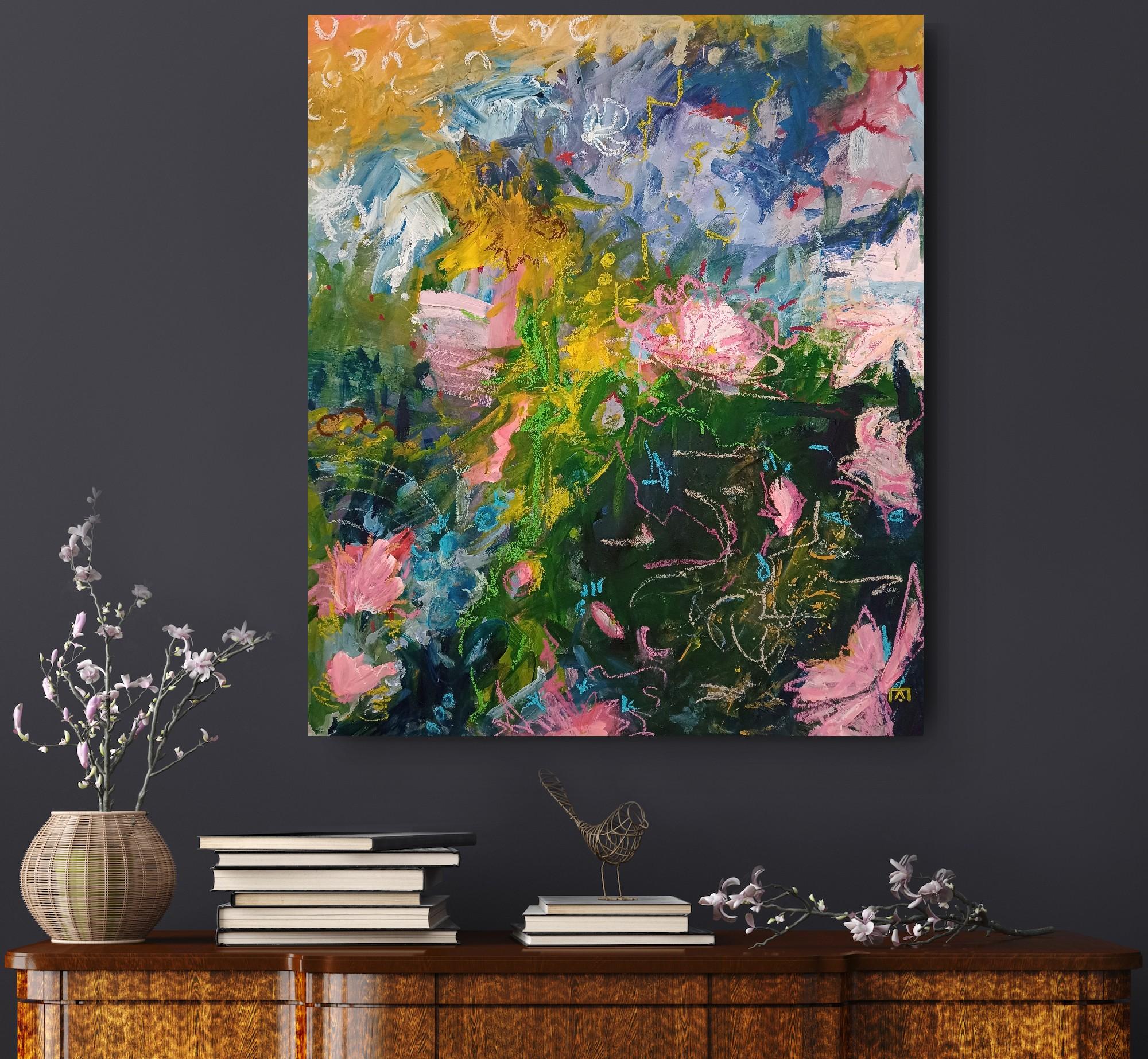 Entfaltung (Grau), Abstract Painting, von Kseniia Ivanova