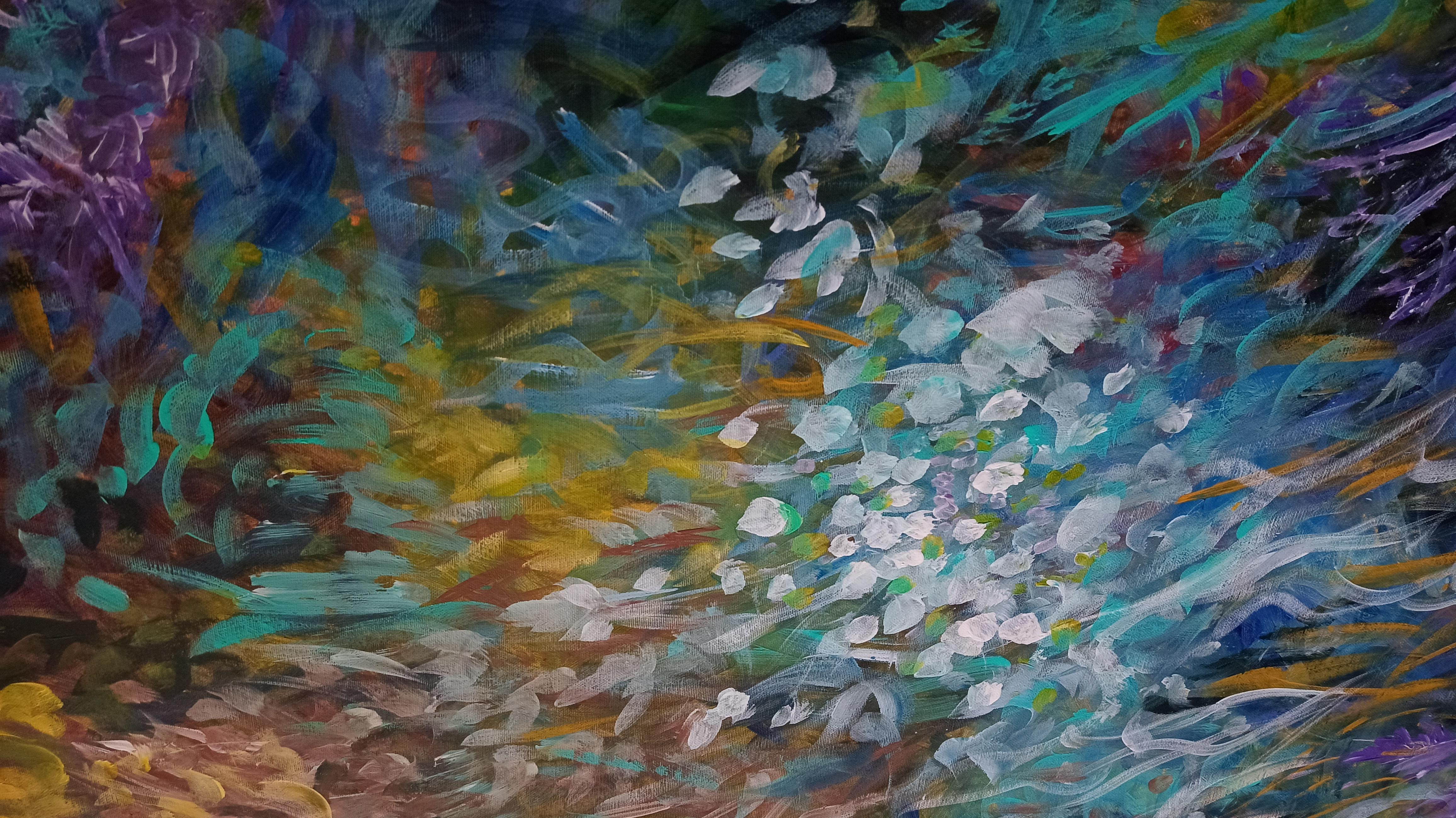 Wellenatmung (Schwarz), Figurative Painting, von Kseniia Ivanova