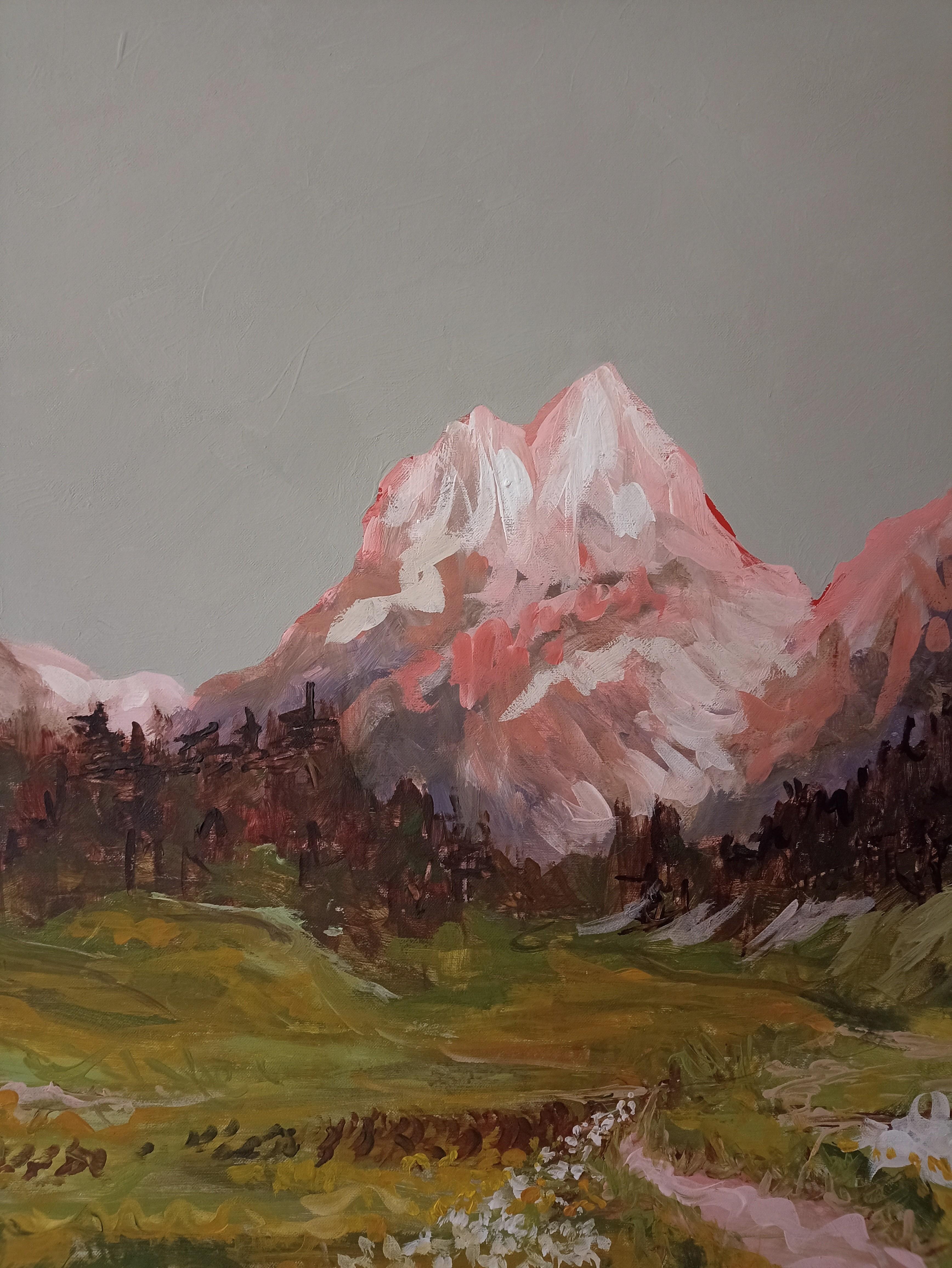 Whisper - Brown Landscape Painting by Kseniia Ivanova