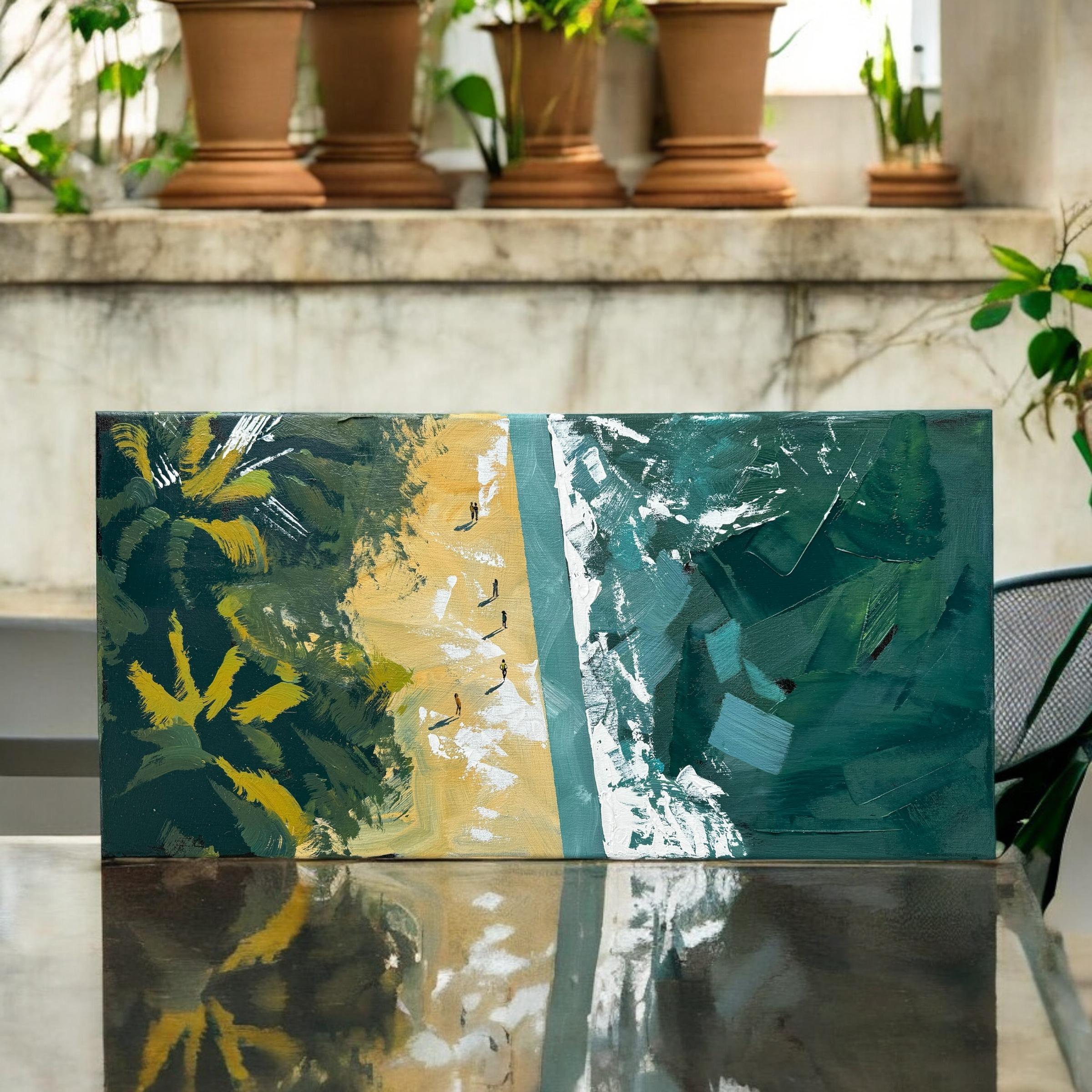 Vue aérienne à 7h23 - Expressionnisme abstrait Painting par Kseniya Rai