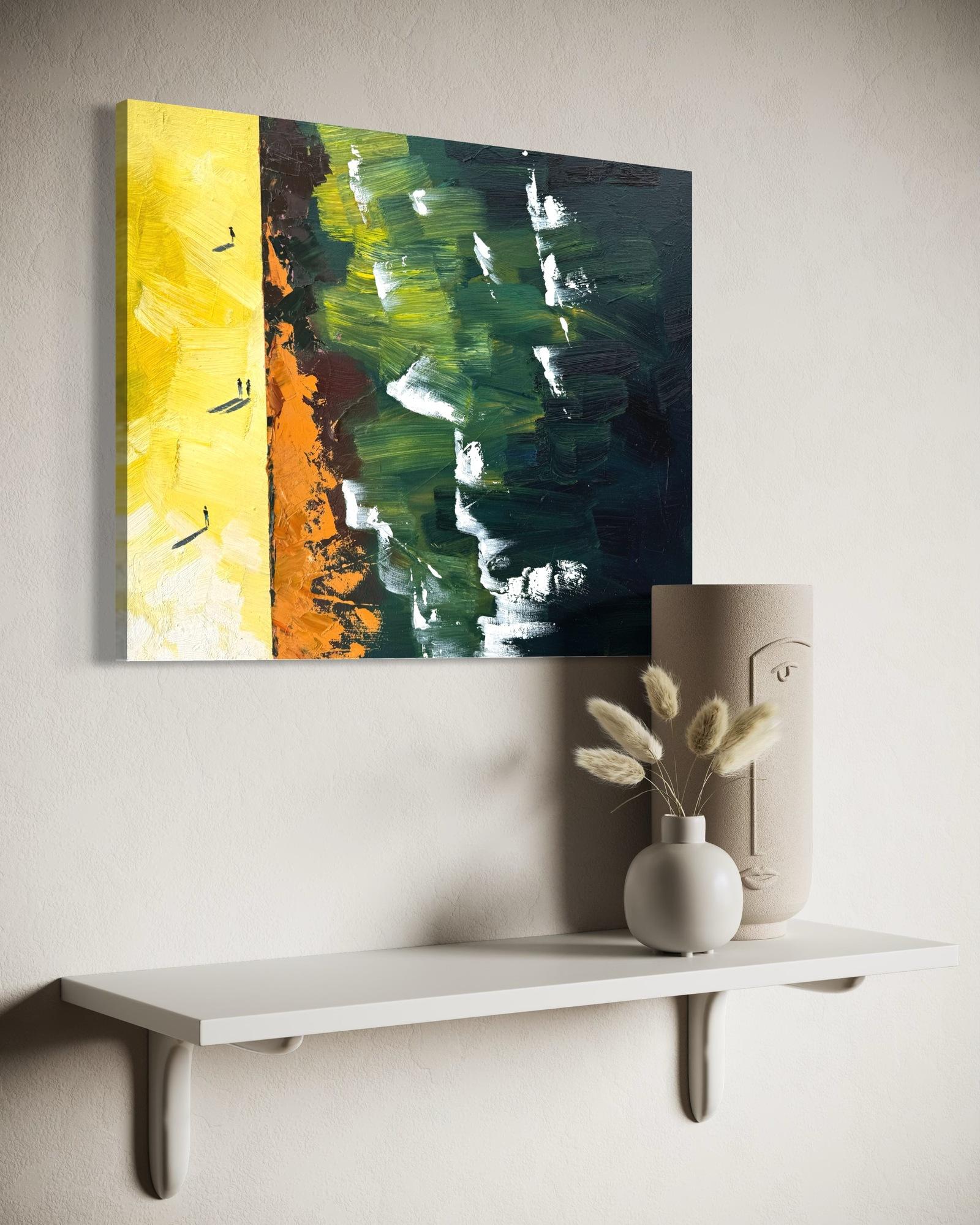 Vue à vol d'oiseau à 7h42 - Expressionnisme abstrait Painting par Kseniya Rai