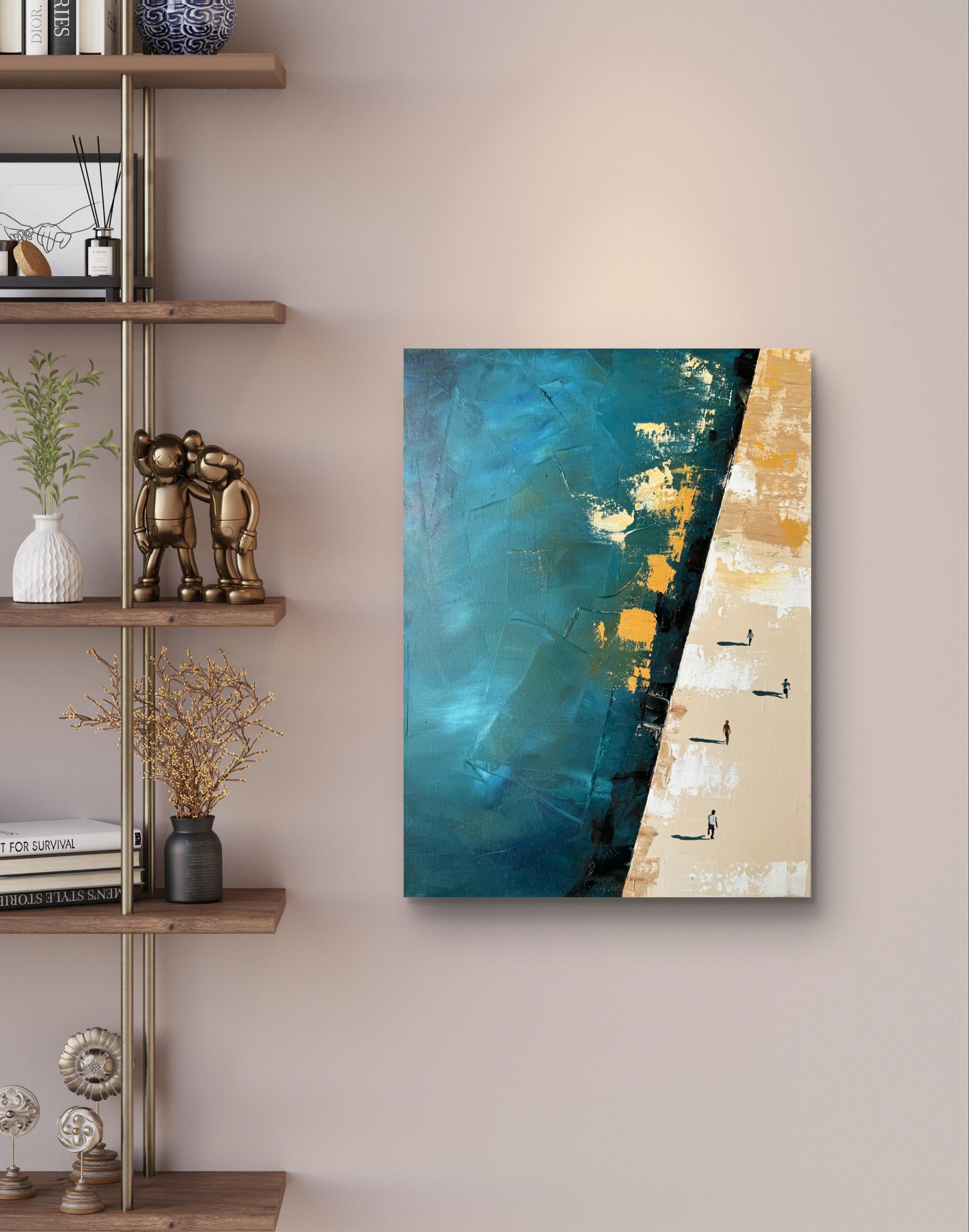 Vue aérienne à 8h55 - Expressionnisme abstrait Painting par Kseniya Rai