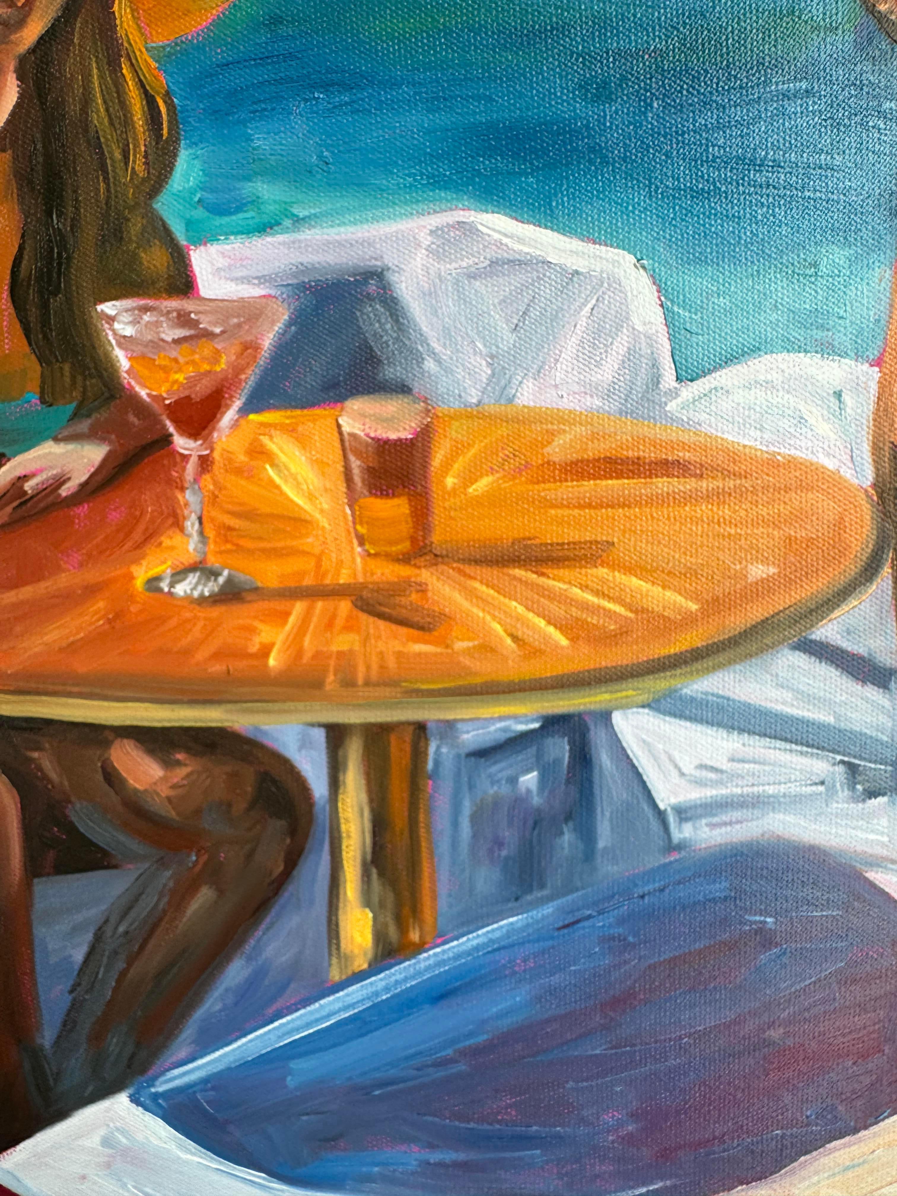 Blu VR792 - Figurative Painting Grigio di Kseniya Rai