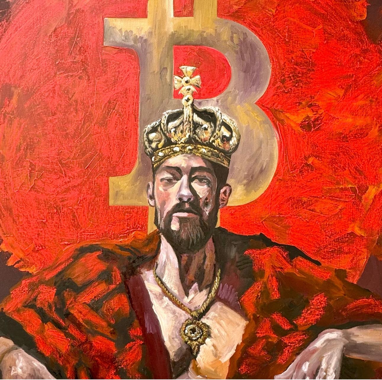 Krypto-König (Zeitgenössisch), Painting, von Kseniya Rai