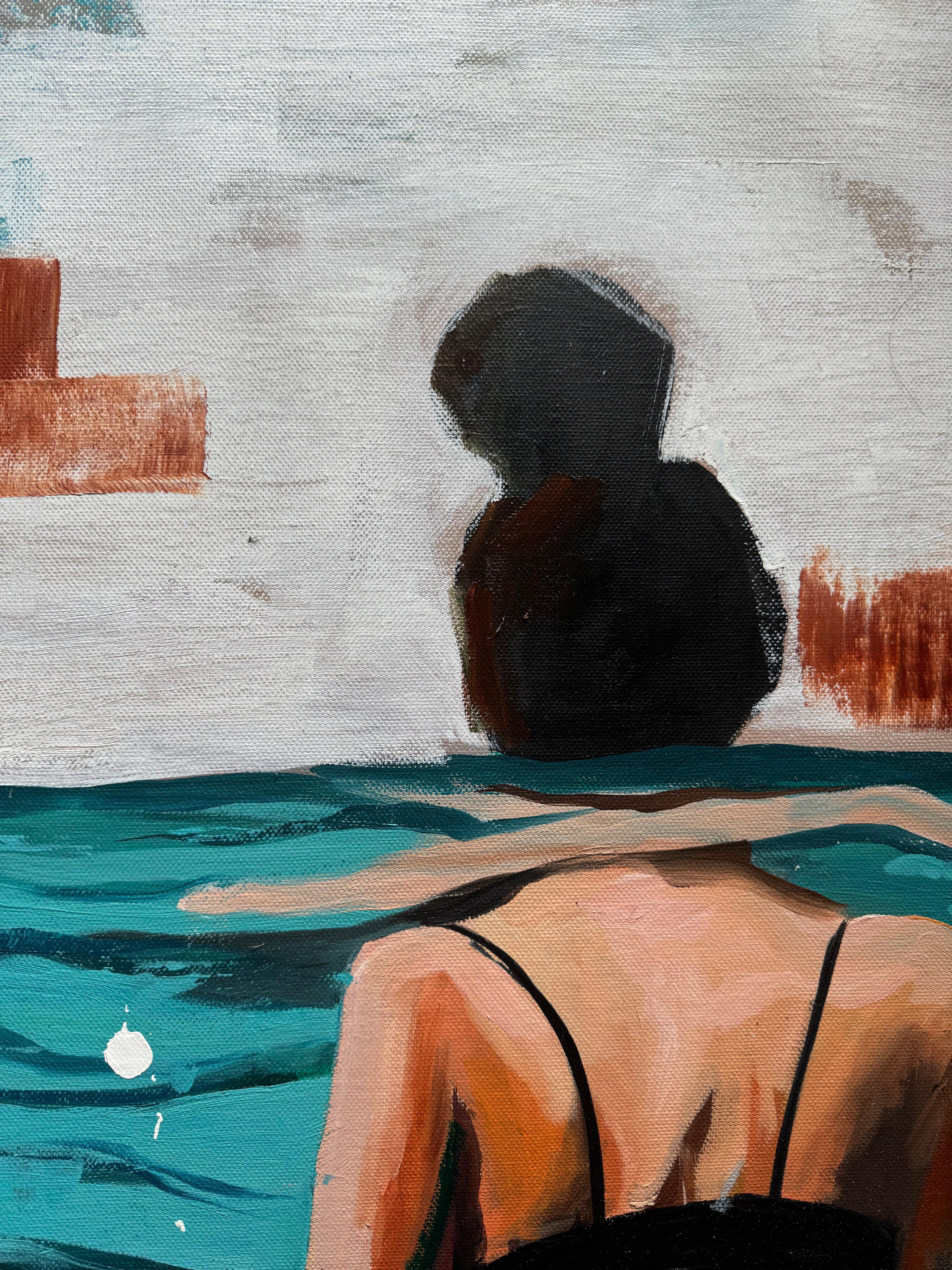 Happy at the ocean - Painting by Kseniya Rai